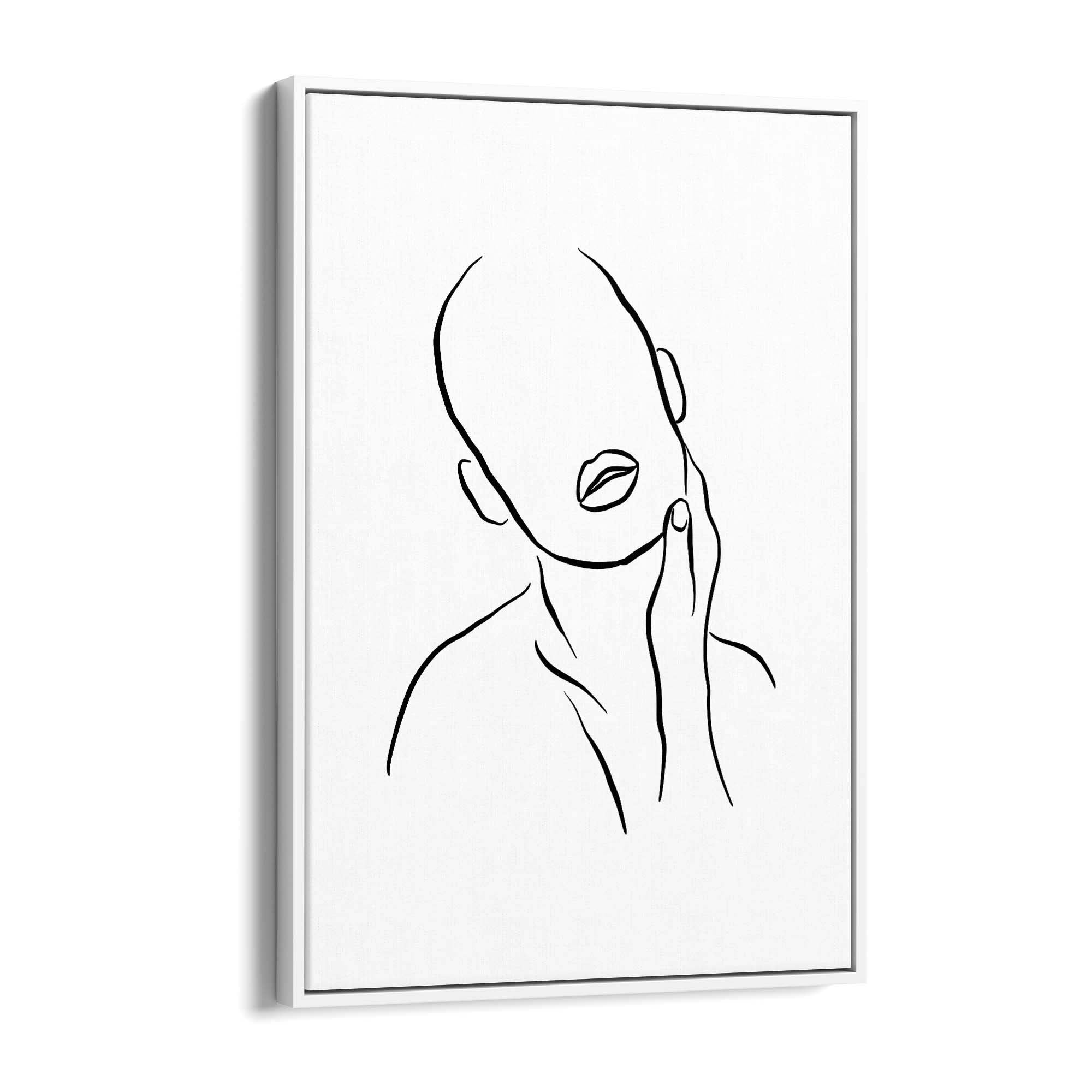 Thoughtful Female Minimal Line Drawing Wall Art - The Affordable Art Company