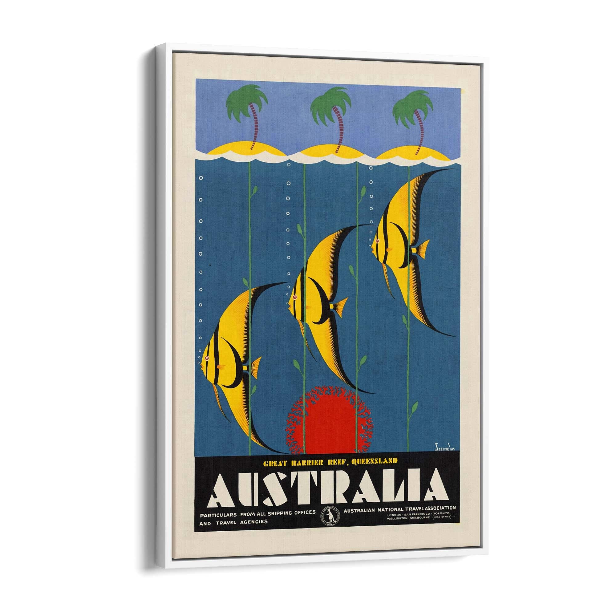 Great Barrier Reef, Australia Vintage Travel Advert Wall Art - The Affordable Art Company