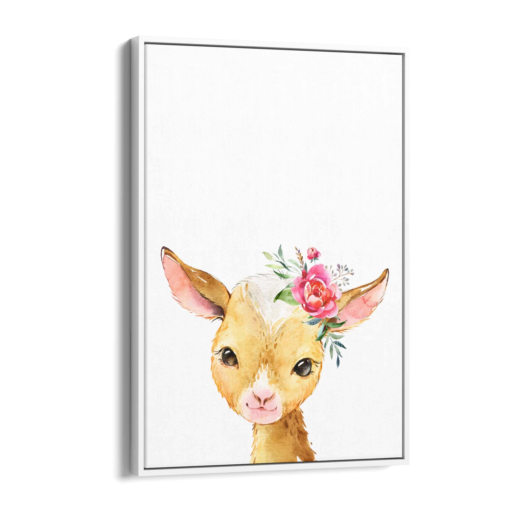 Cute Baby Goat Nursery Animal Gift Wall Art - The Affordable Art Company