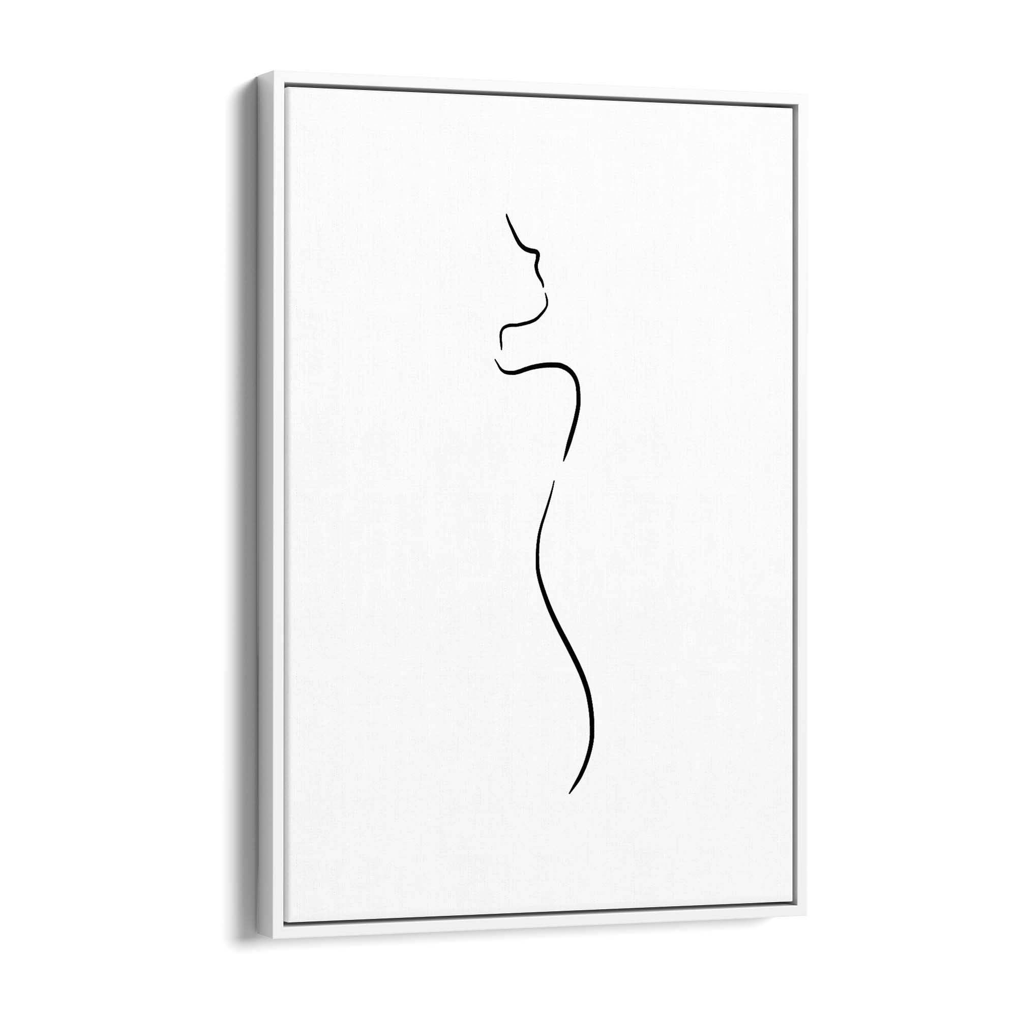 Female Body Nude Minimal Line Drawing Wall Art #1 - The Affordable Art Company