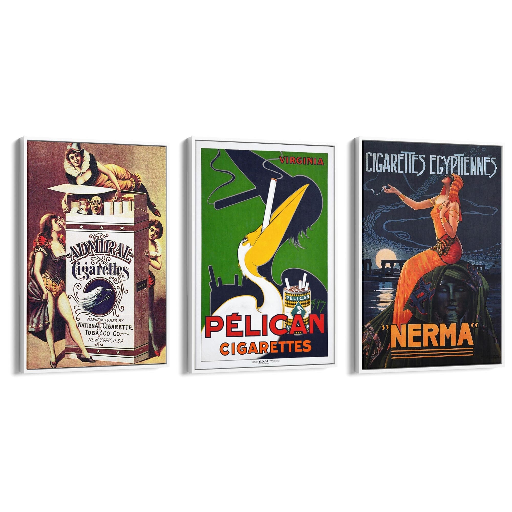 Set of Vintage Cigarette Adverts Wall Art - The Affordable Art Company