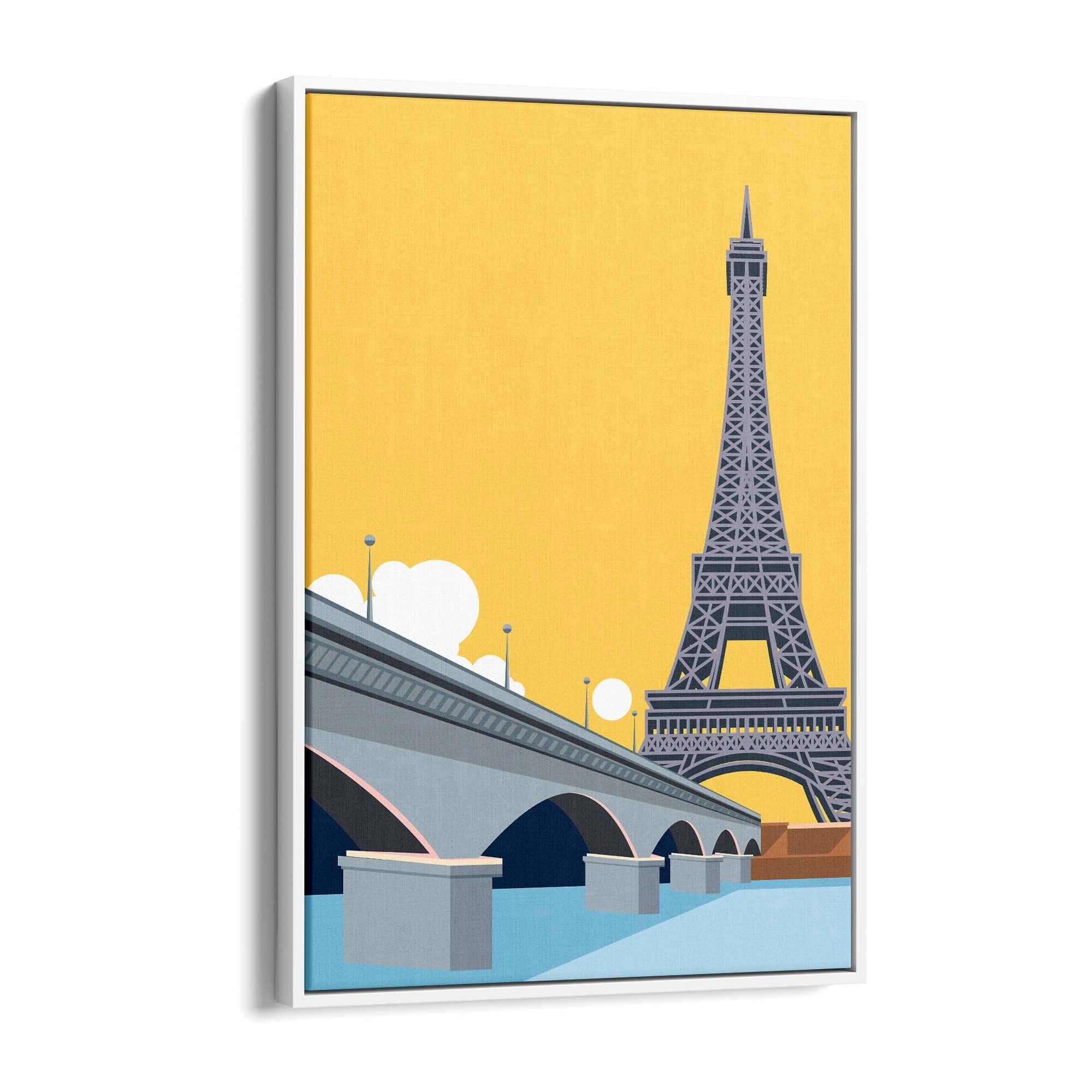 Retro Eiffel Tower Paris Travel Vintage Wall Art - The Affordable Art Company