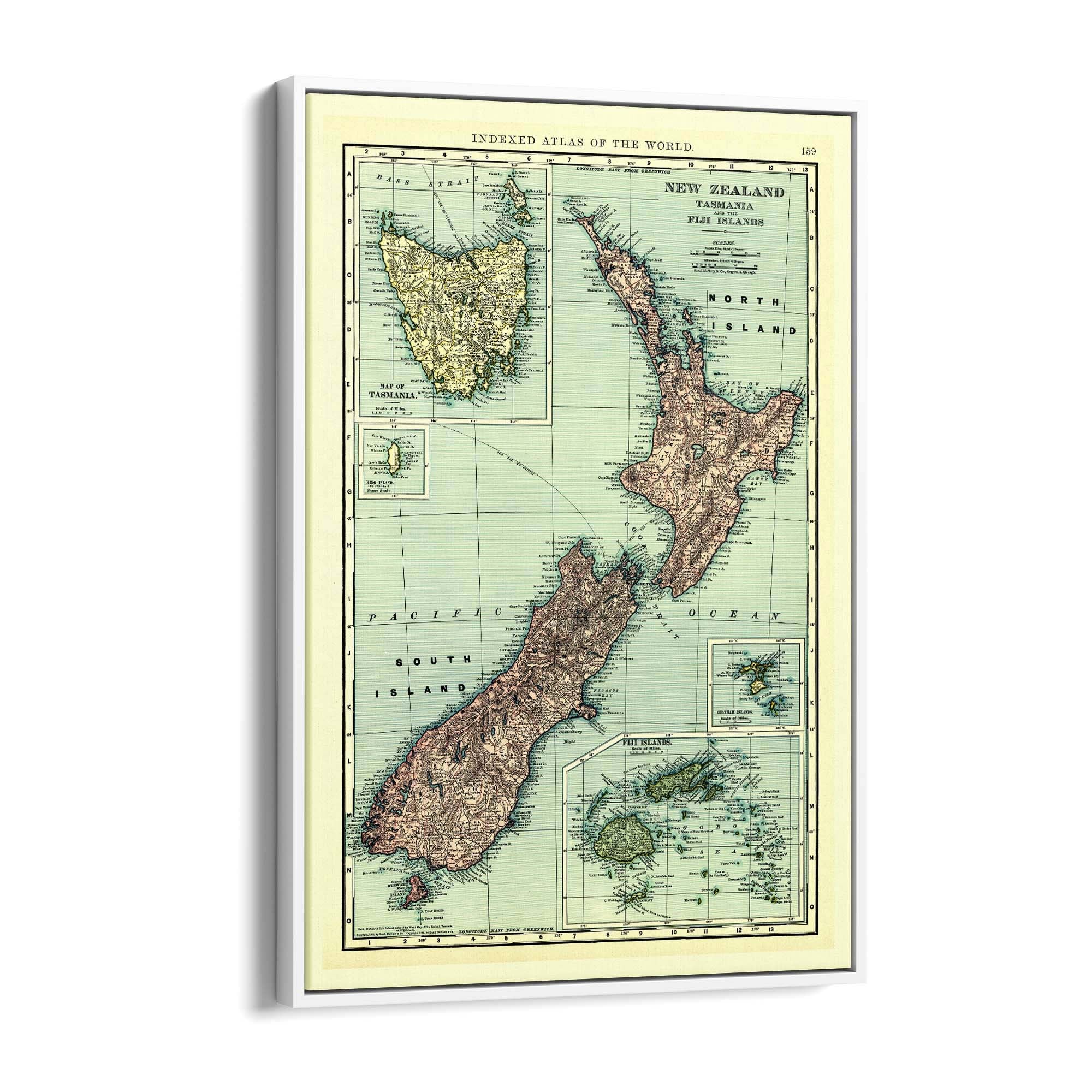 New Zealand Vintage Map Old Wall Art - The Affordable Art Company