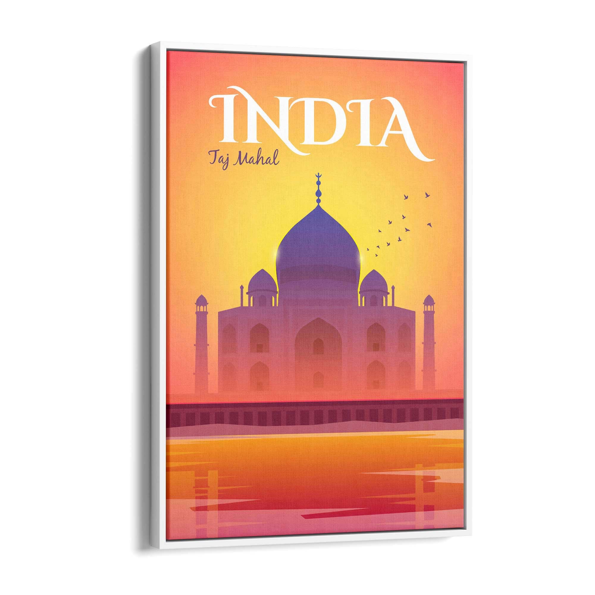 Retro Taj Mahal, India Vintage Travel Wall Art - The Affordable Art Company