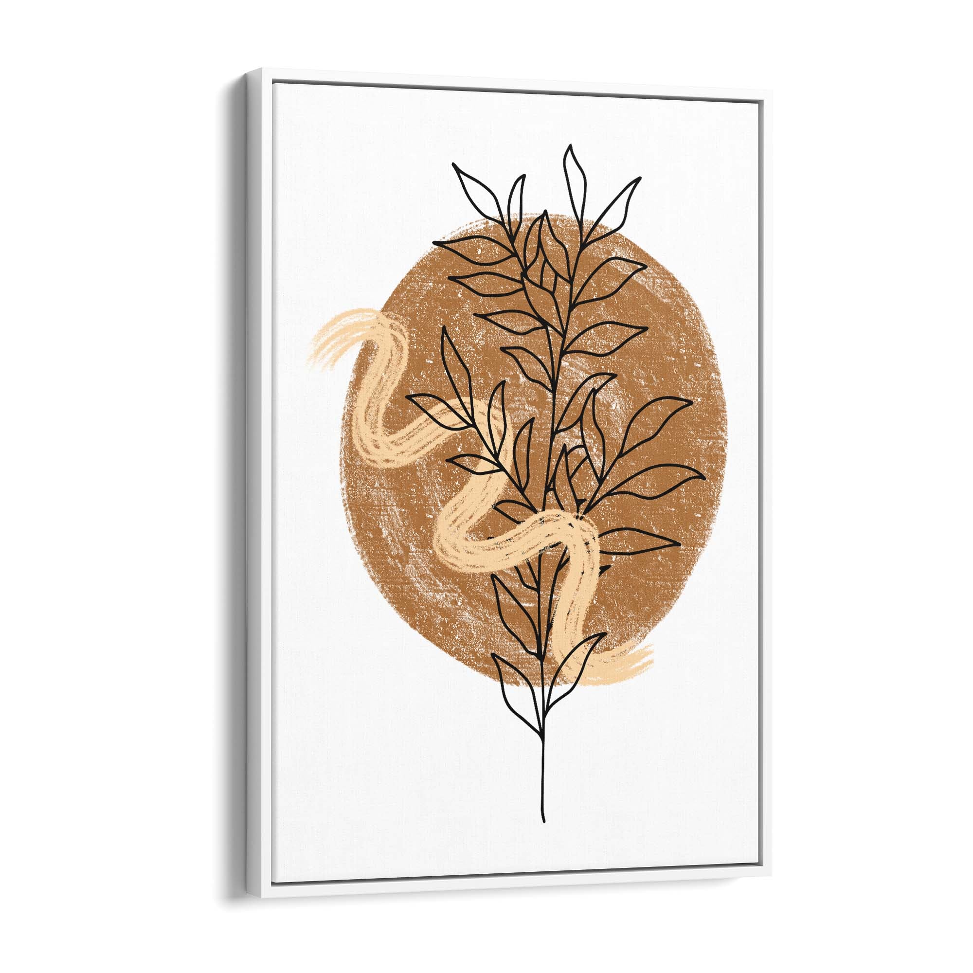Plant Abstract Minimal Retro Drawing Wall Art #1 - The Affordable Art Company