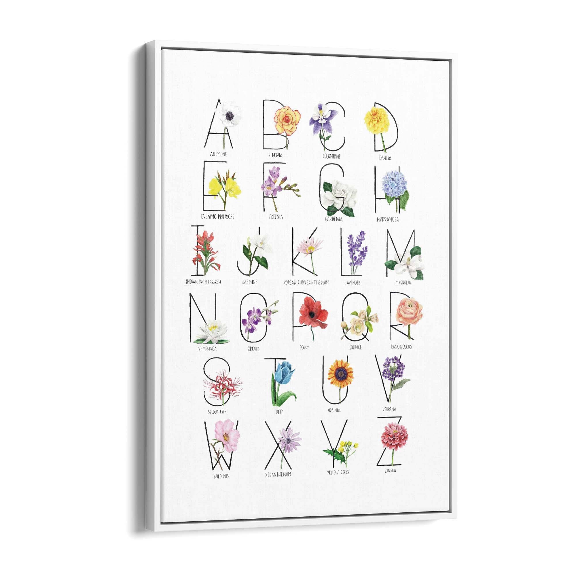Flower Alphabet Kitchen Drawing Wall Art - The Affordable Art Company