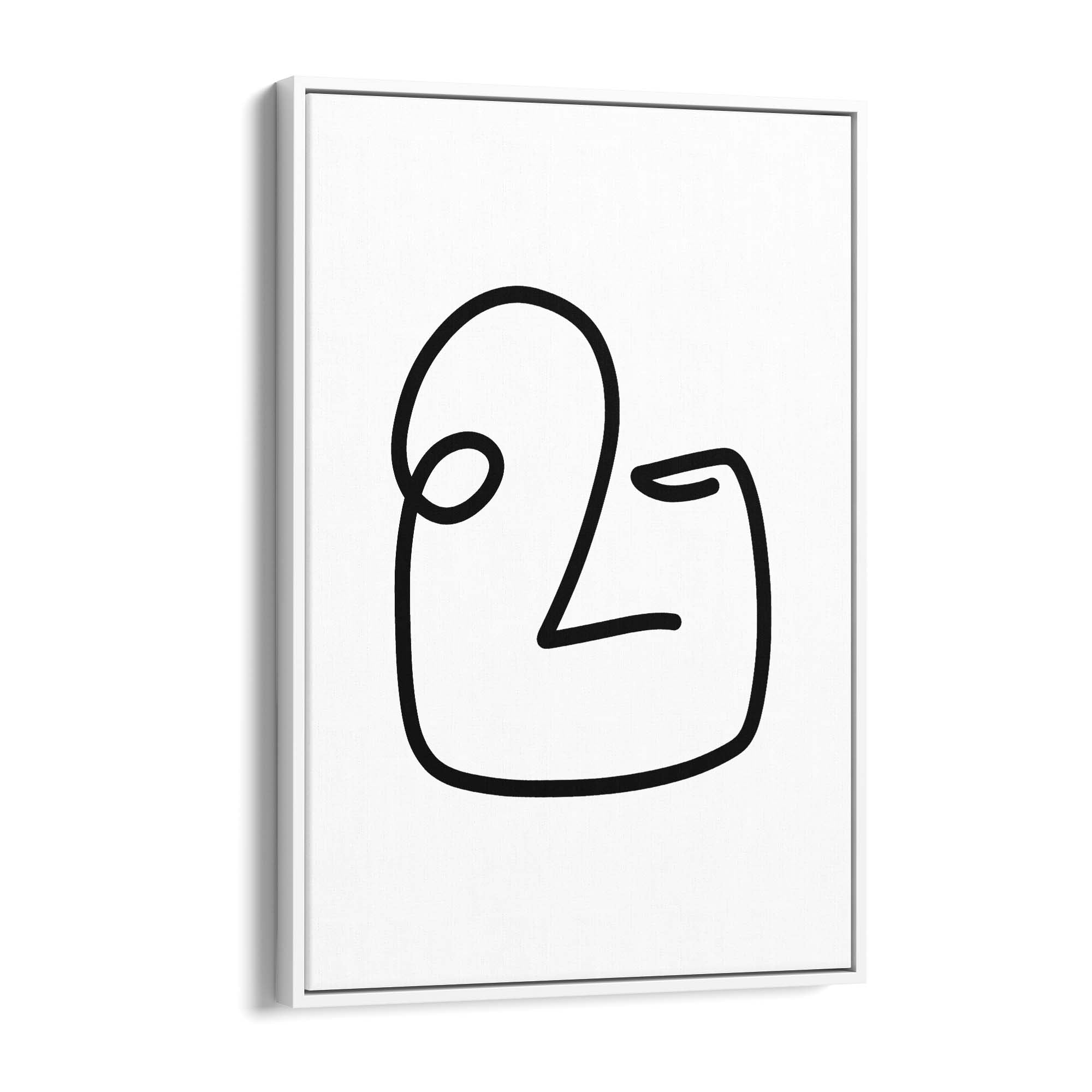Minimal Abstract Line Face Modern Wall Art #1 - The Affordable Art Company
