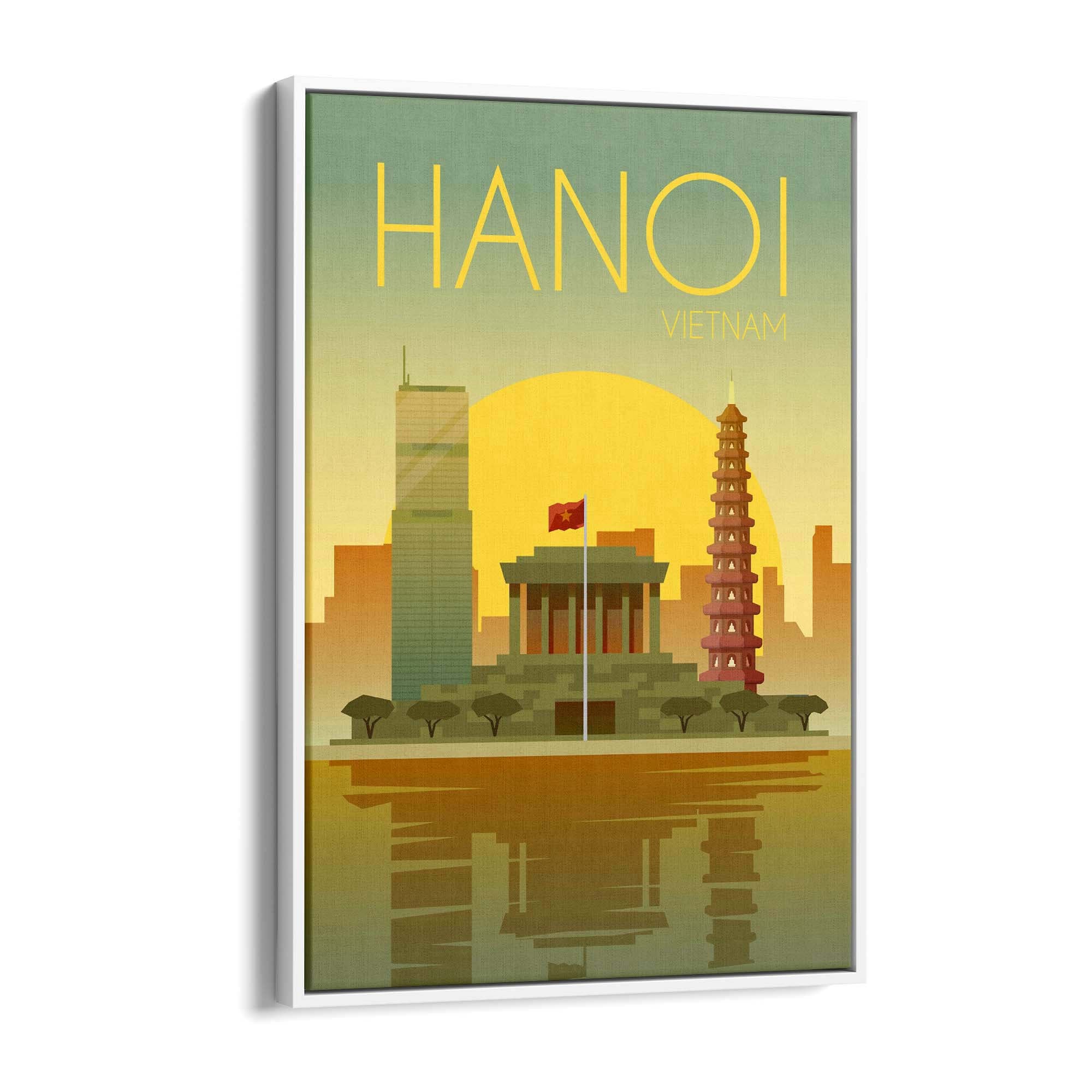 Retro Hanoi Vietnam Travel Vintage Wall Art - The Affordable Art Company
