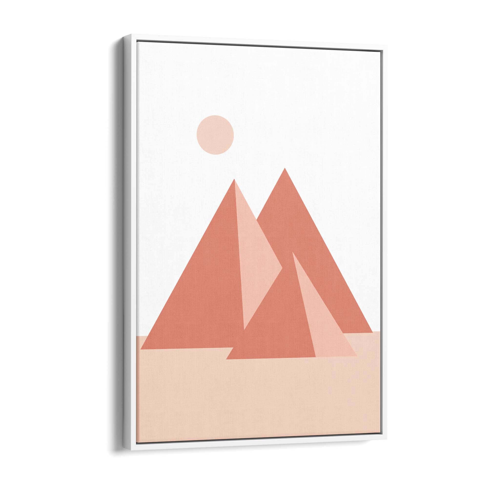 Minimal Pyramids Retro Pink & Pastel Wall Art - The Affordable Art Company