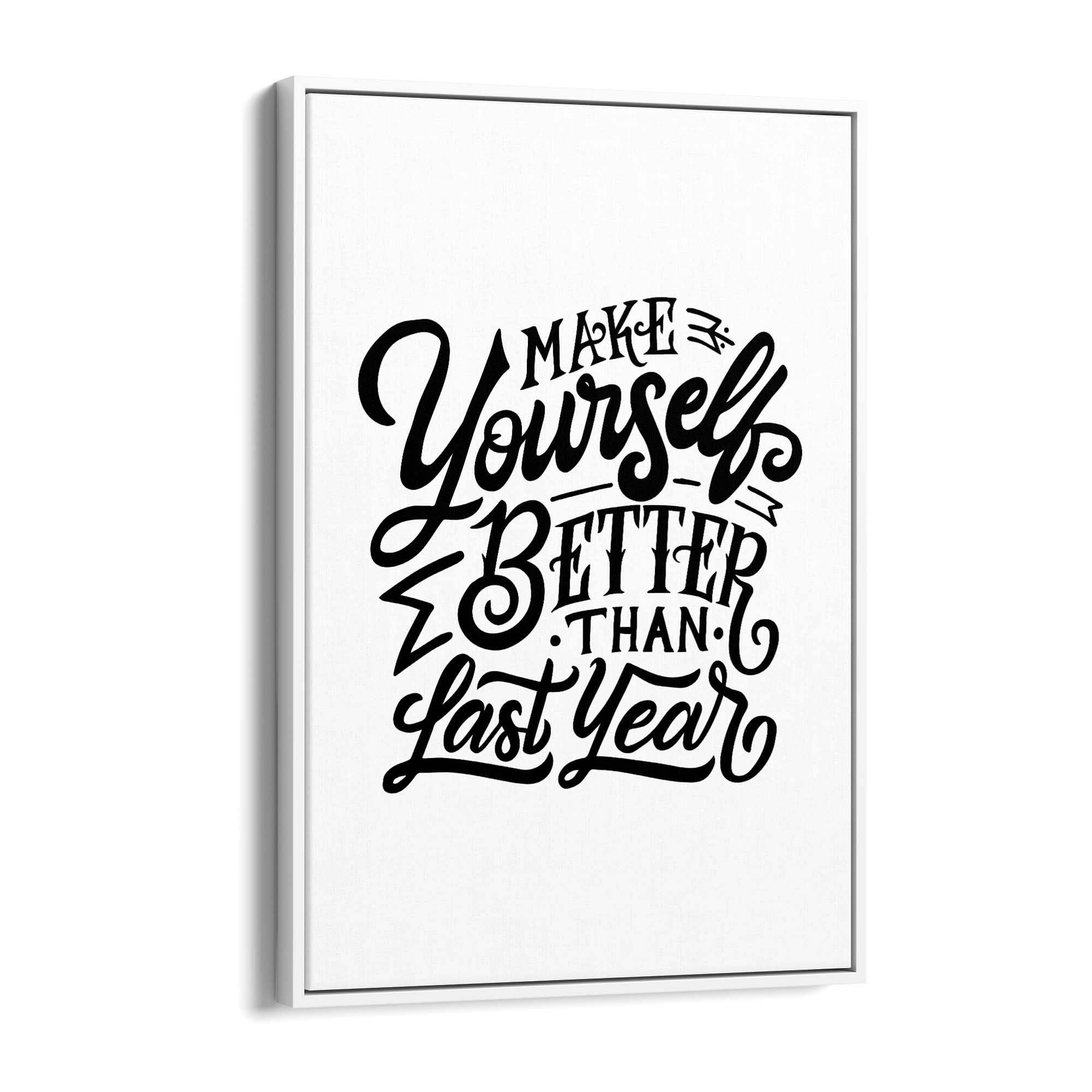 "Make Yourself Better" Fitness Gym Quote Wall Art - The Affordable Art Company