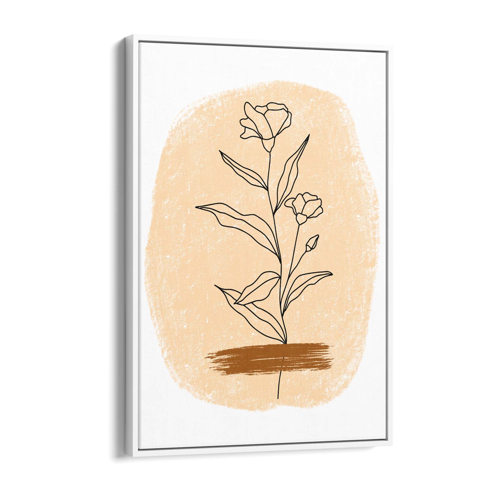Minimal Floral Abstract Flower Drawing Wall Art #1 - The Affordable Art Company