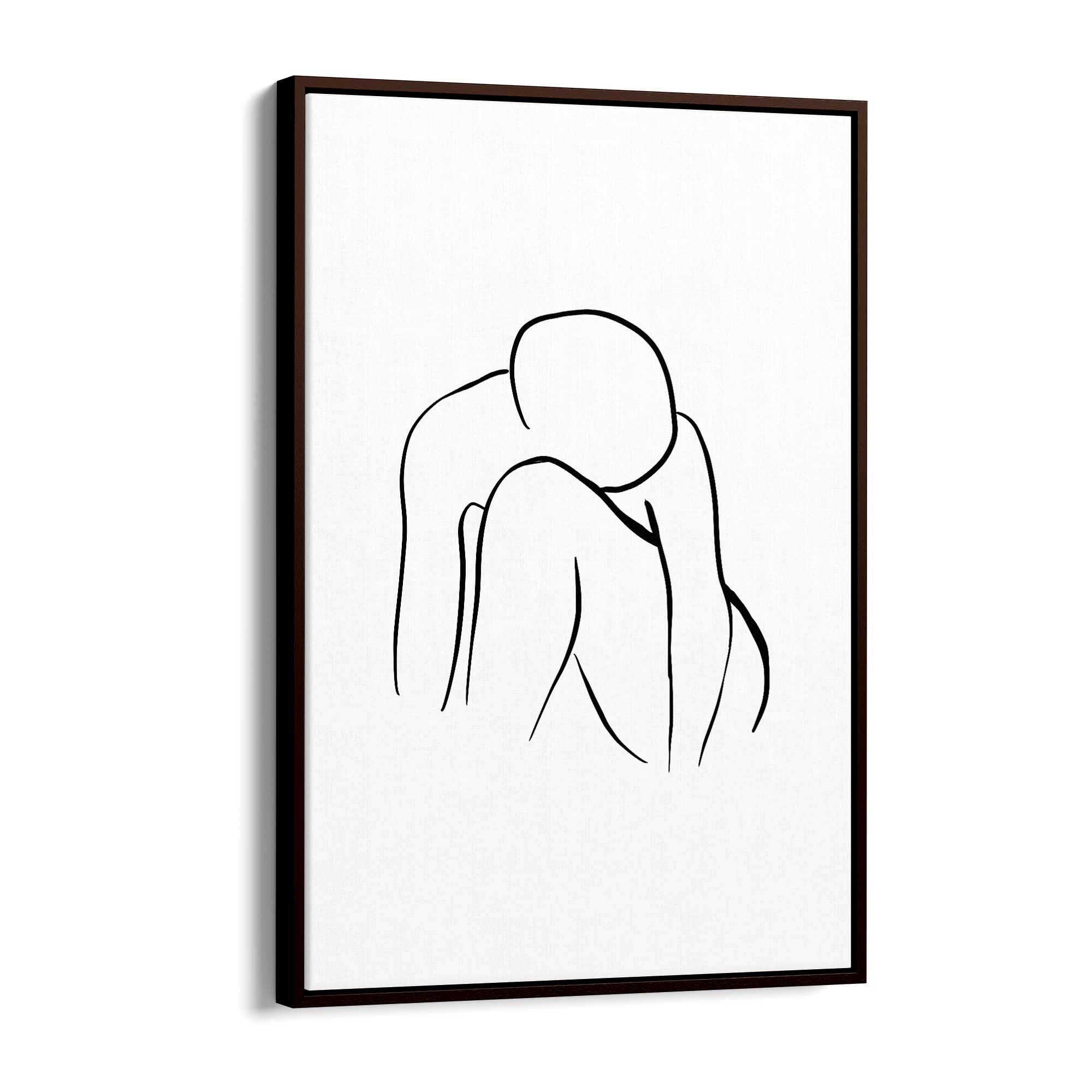 Resting Female Nude Line Drawing Wall Art - The Affordable Art Company