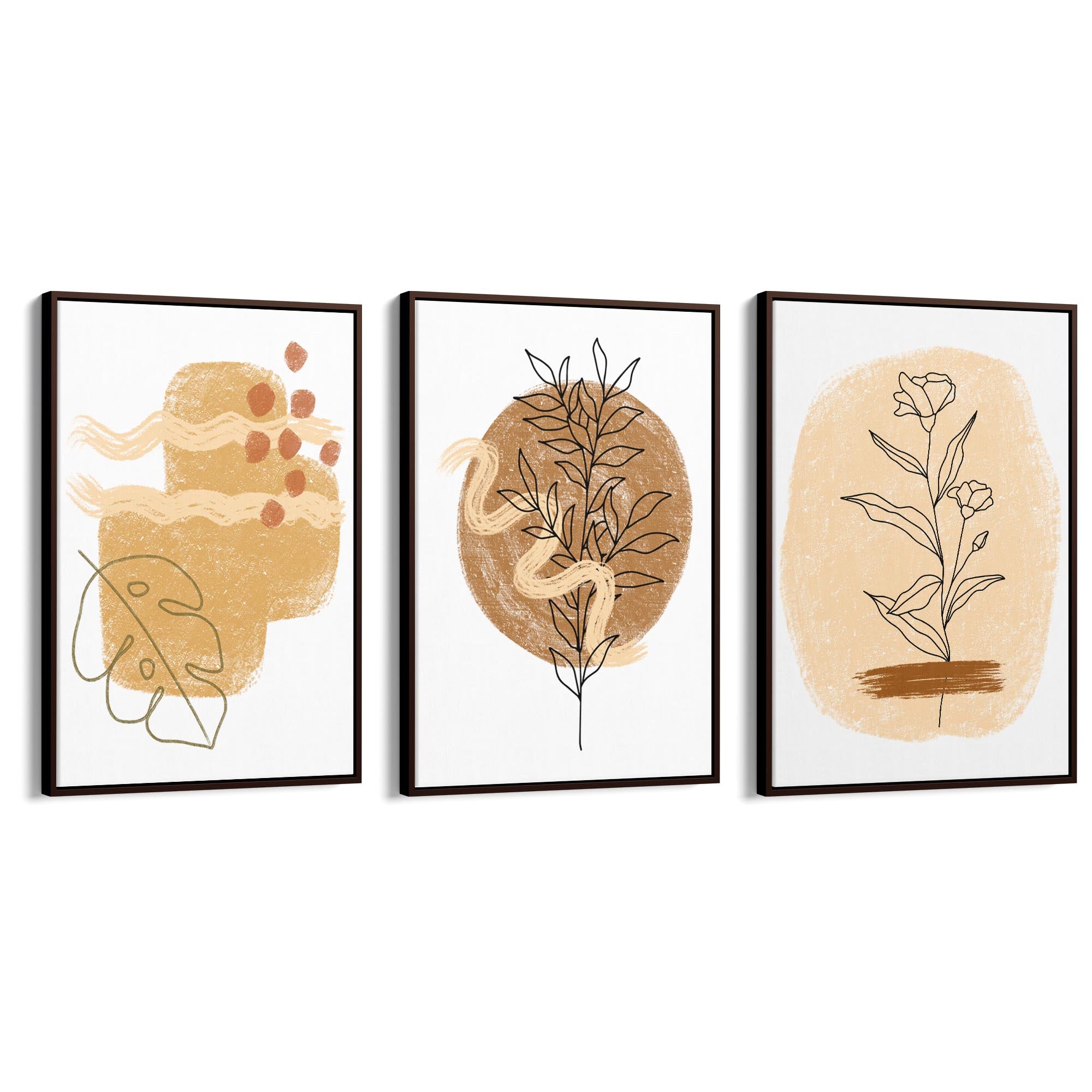 Set of Abstract Nature Kitchen Hallway Wall Art - The Affordable Art Company