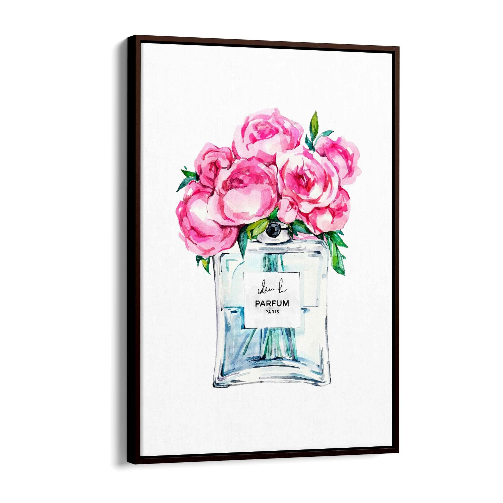 Pink Floral Perfume Bottle Fashion Flowers Wall Art #8 - The Affordable Art Company