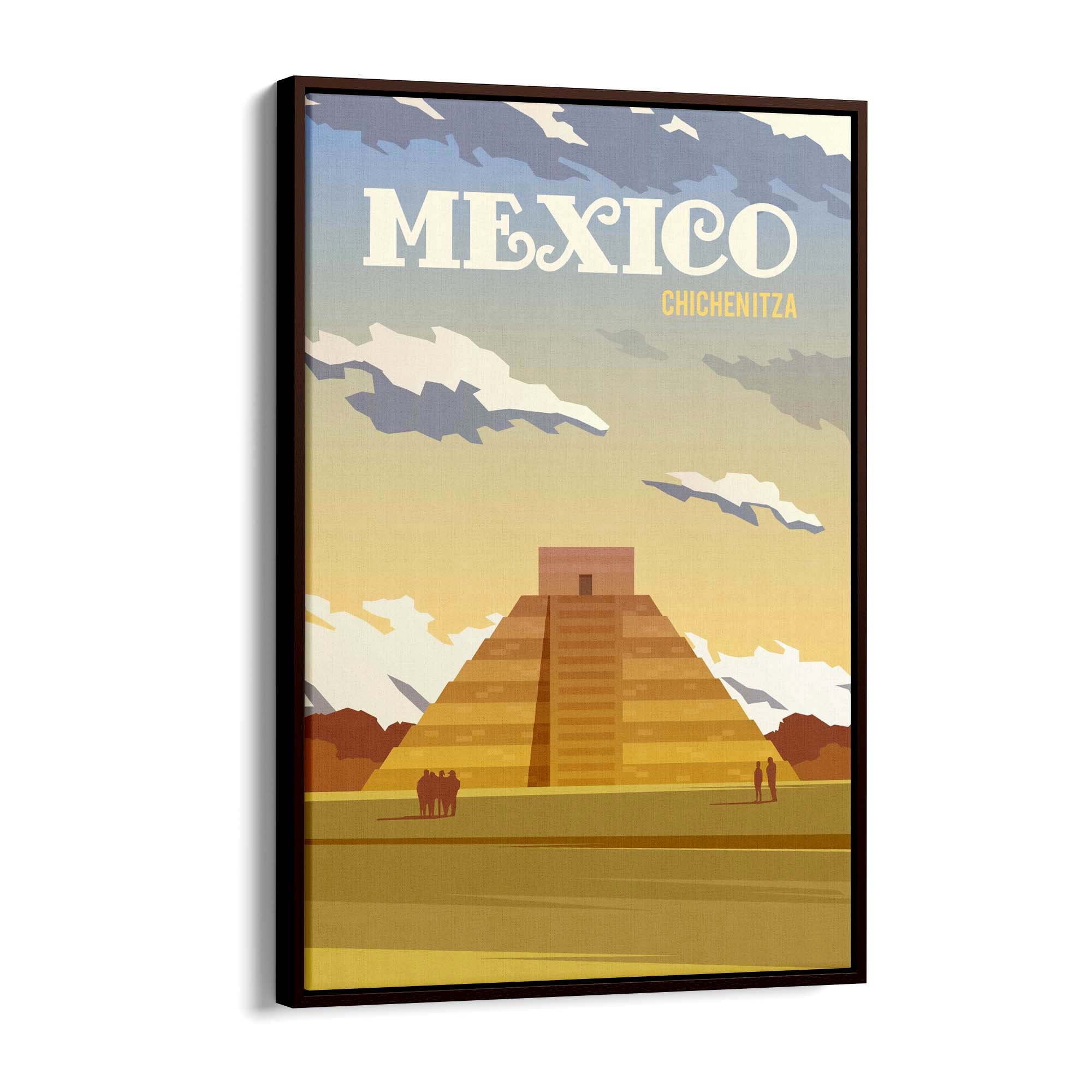 Retro Chichen Itza, Mexico Travel Vintage Wall Art - The Affordable Art Company