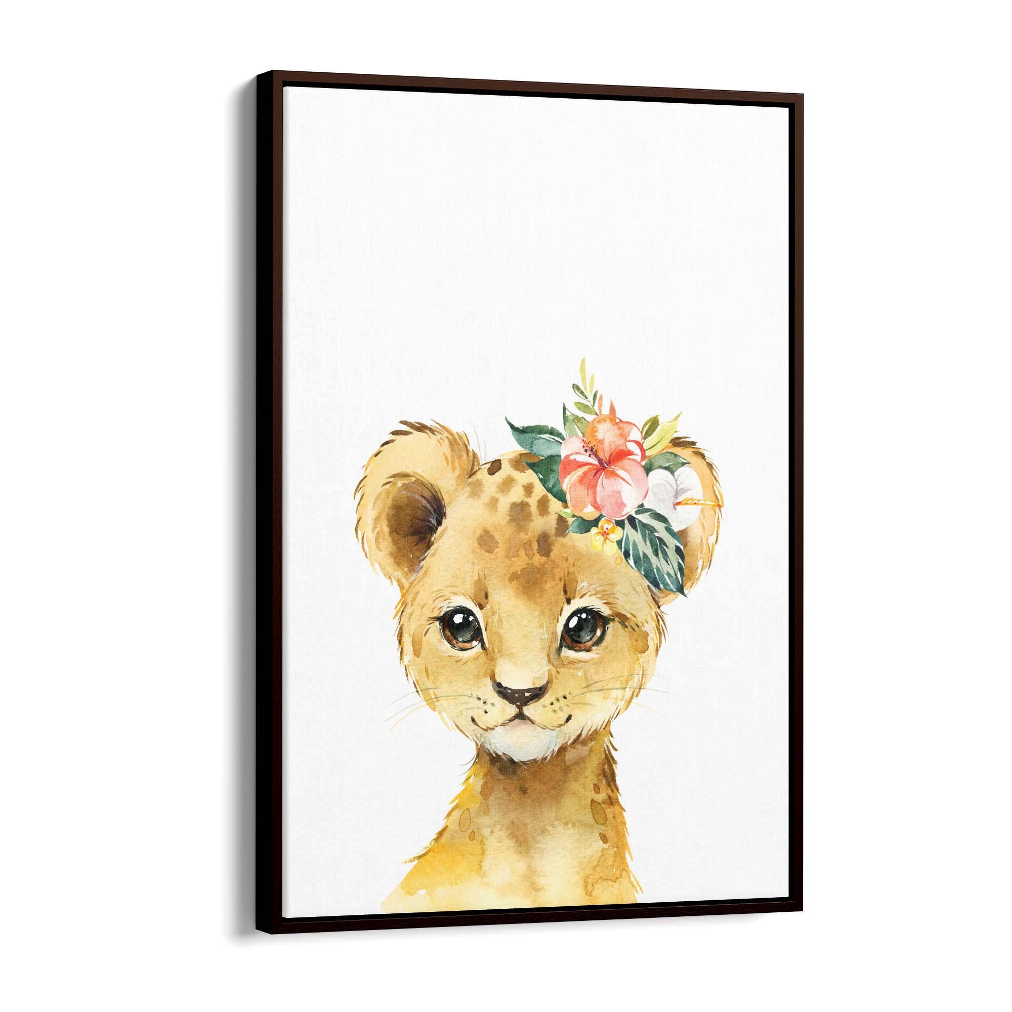 Cute Baby Lion Nursery Animal Gift Wall Art - The Affordable Art Company