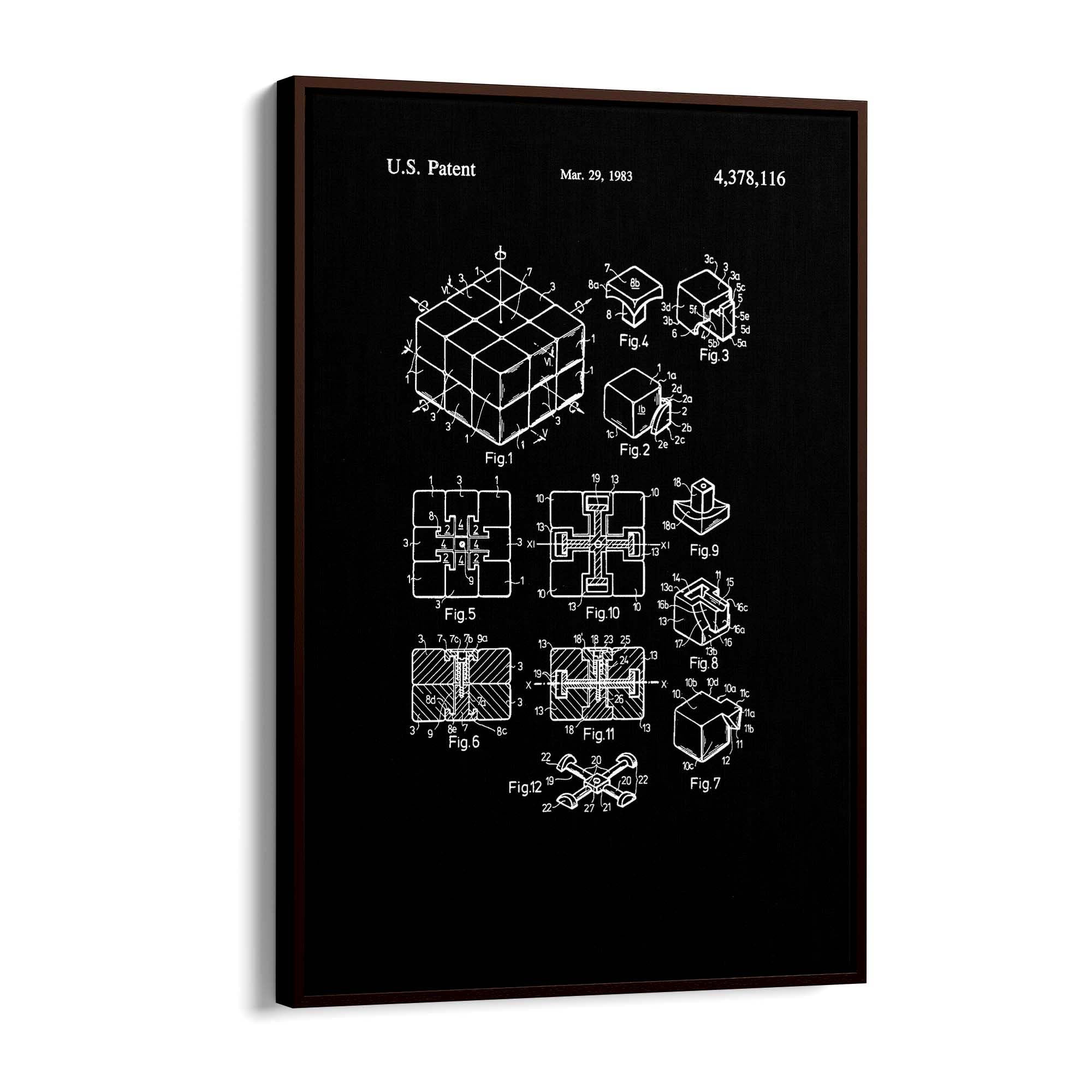 Vintage Rubik's Cube Patent 80s Toy Wall Art #1 - The Affordable Art Company