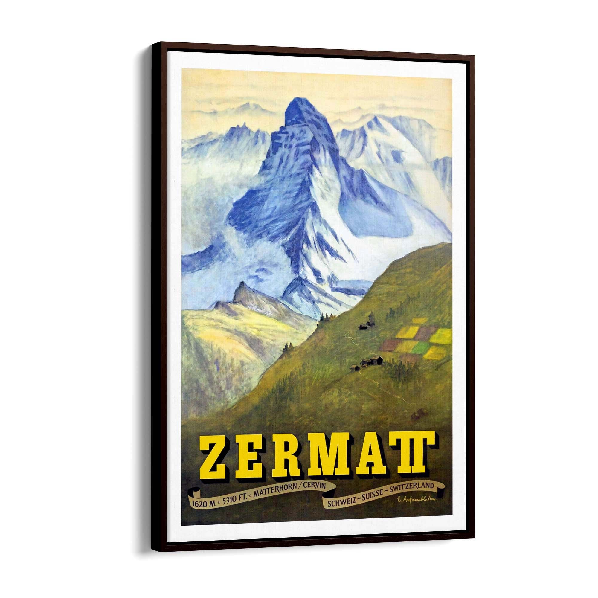Zermatt Switzerland Vintage Travel Advert Wall Art - The Affordable Art Company