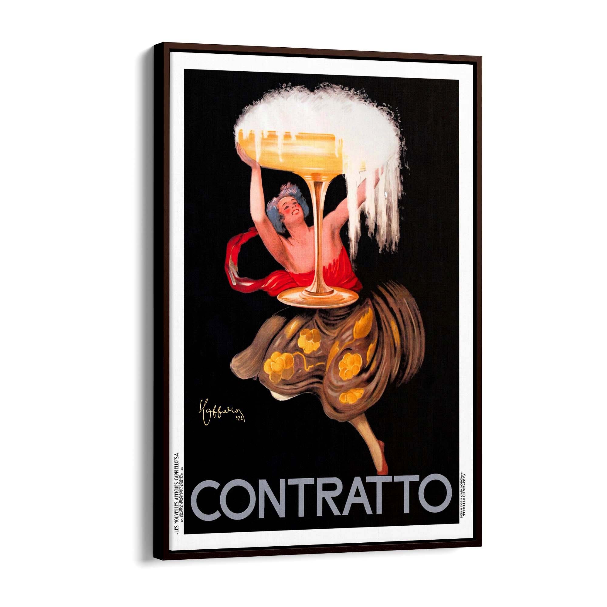 Vintage Contratto Advert Italian Restaurent Wall Art - The Affordable Art Company