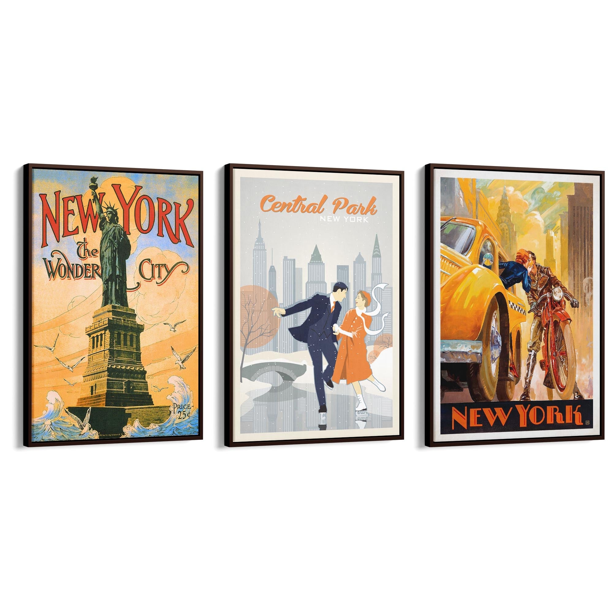 Set of Vintage New York Travel Advert Wall Art - The Affordable Art Company