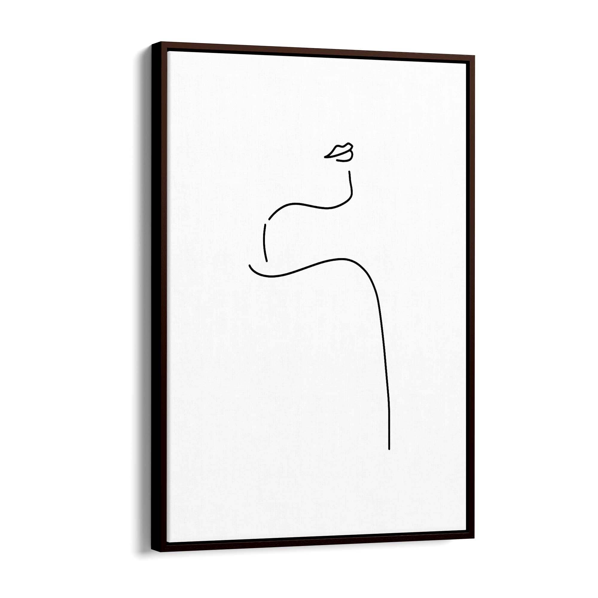 Female Body Nude Minimal Line Drawing Wall Art #3 - The Affordable Art Company