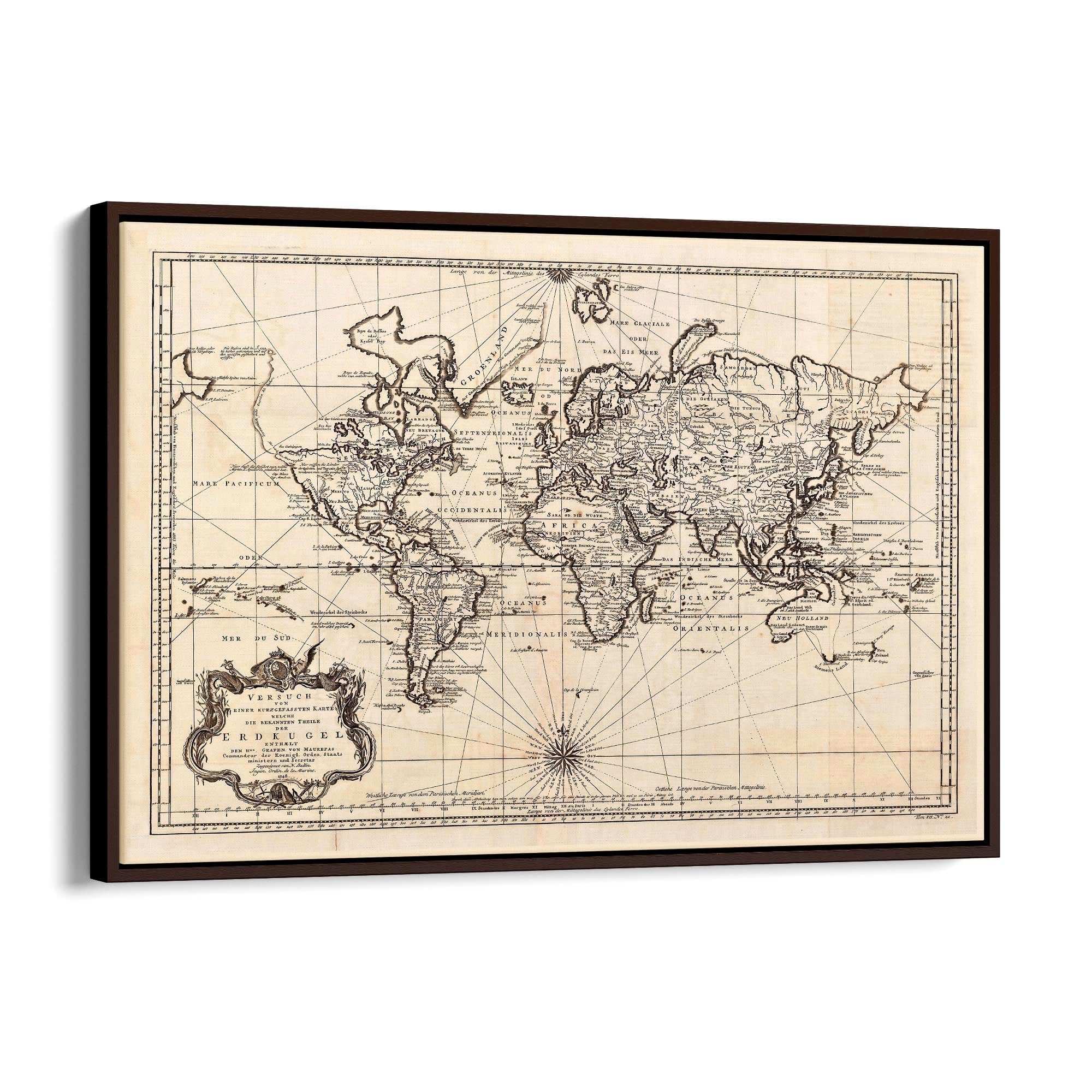 Vintage World Map Old Wall Art #3 - The Affordable Art Company
