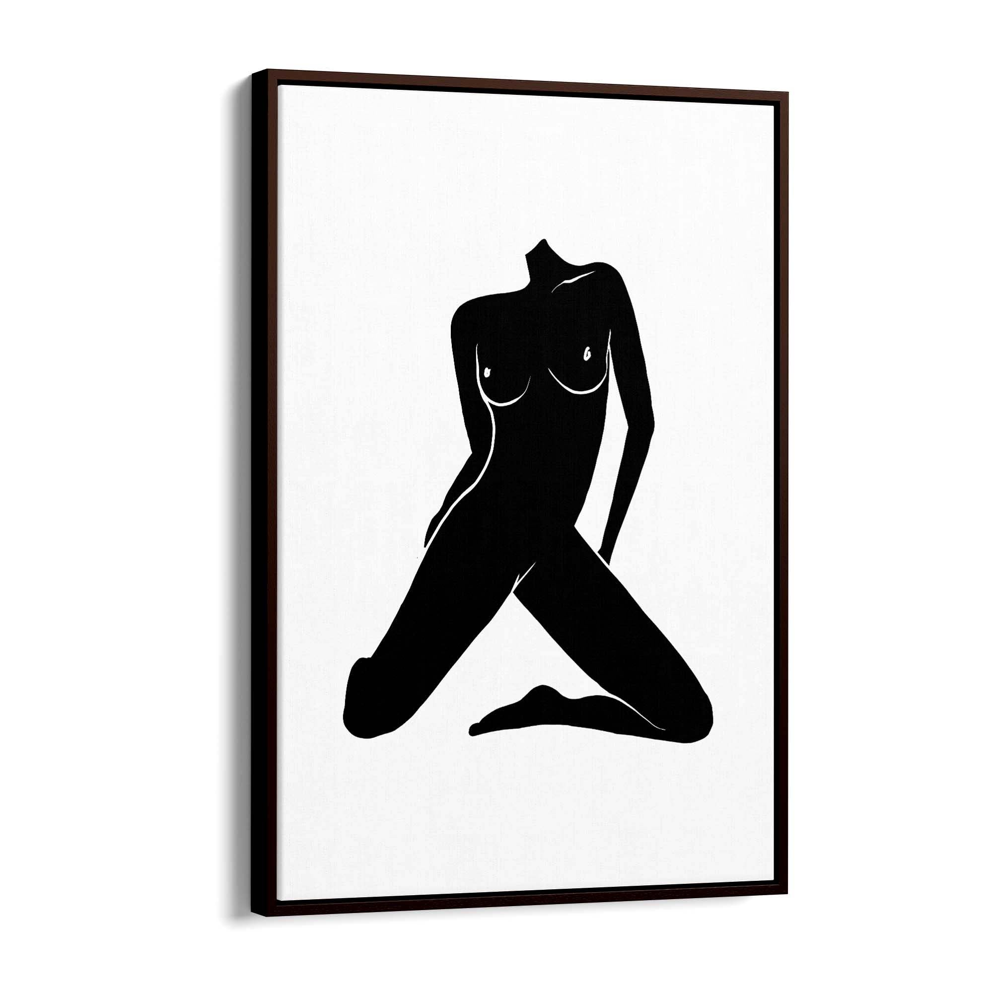 Nude Ink Abstract Painting Minimal Black Wall Art - The Affordable Art Company