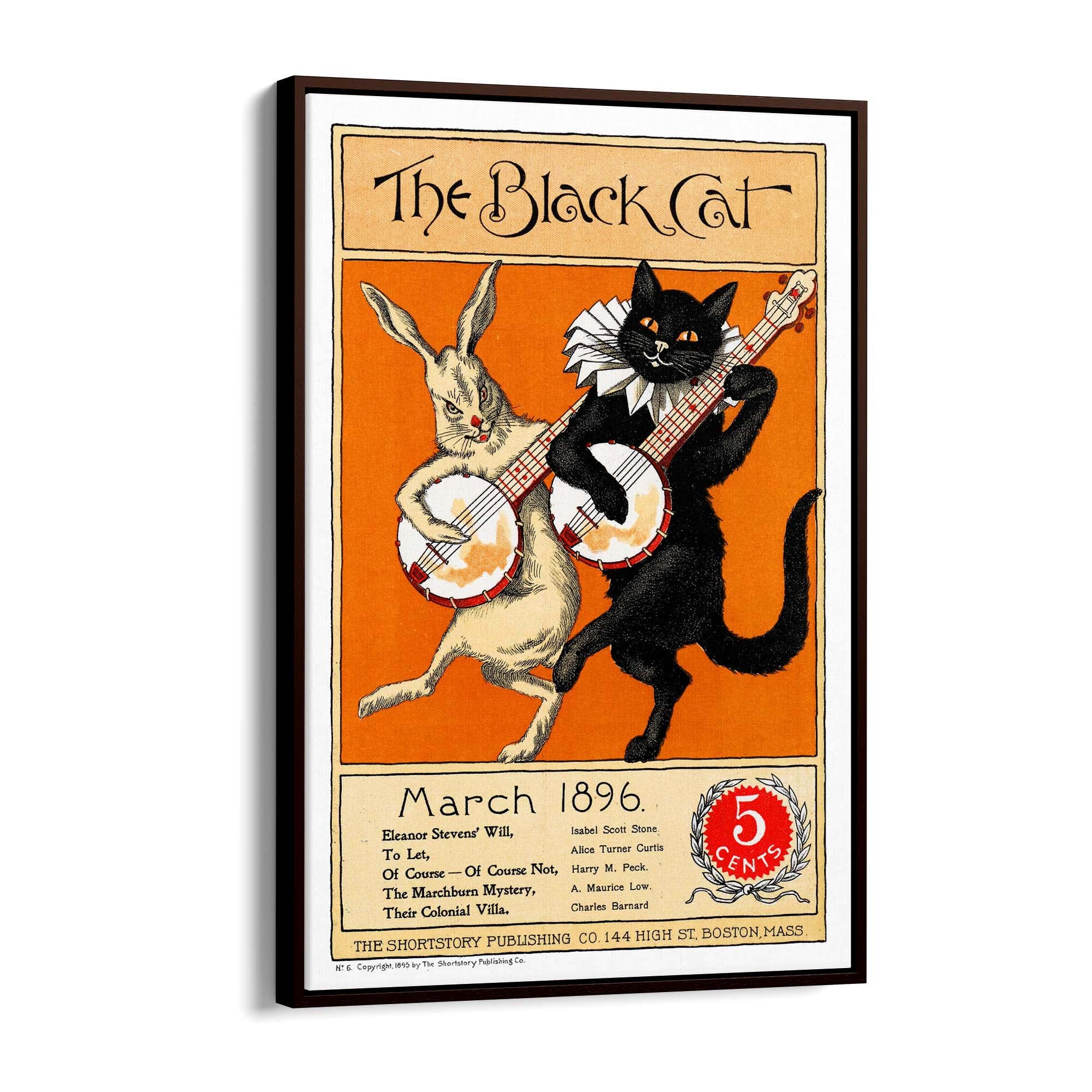 The Black Cat Vintage Cafe Advert Wall Art - The Affordable Art Company