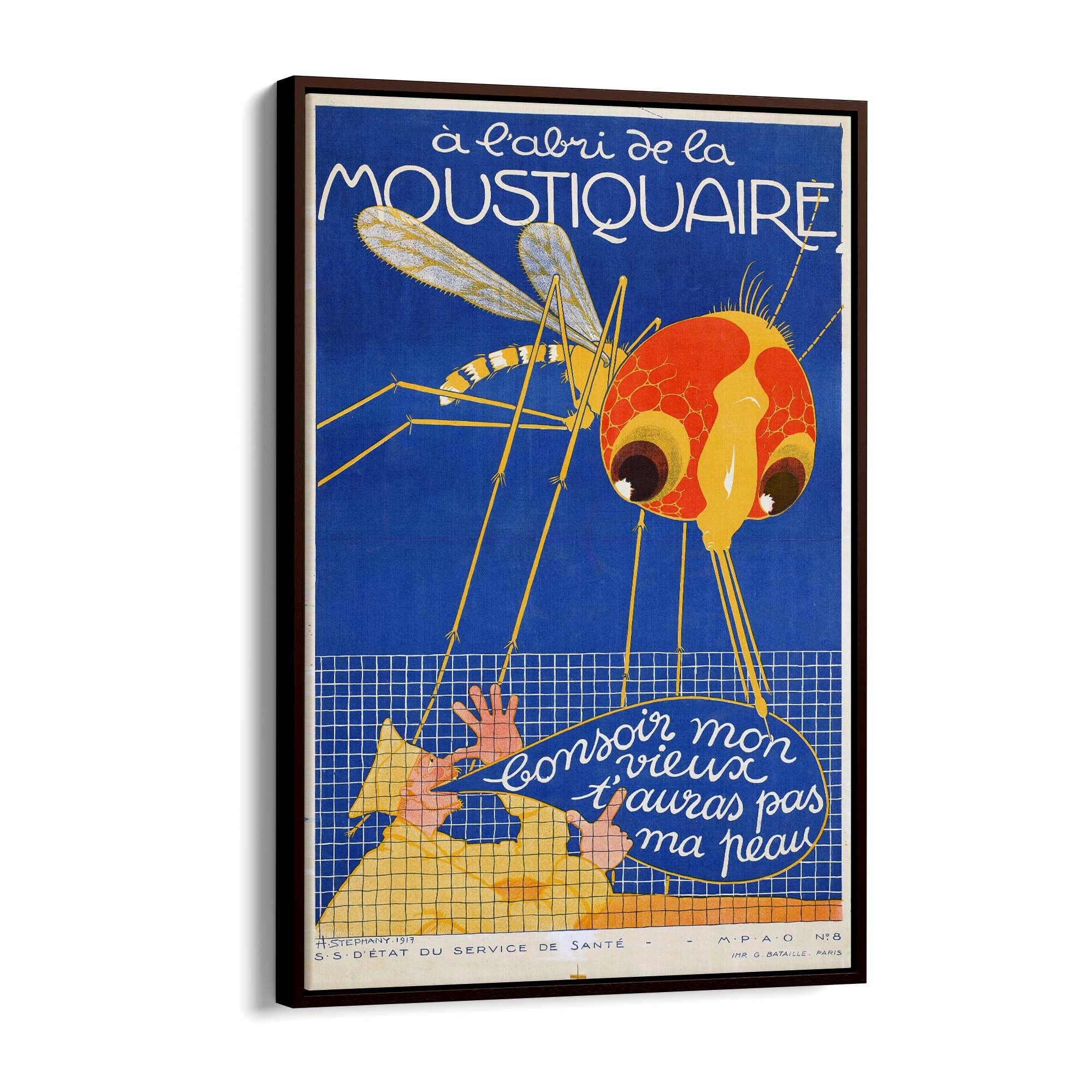 French Mosquito Vintage Advert Wall Art - The Affordable Art Company