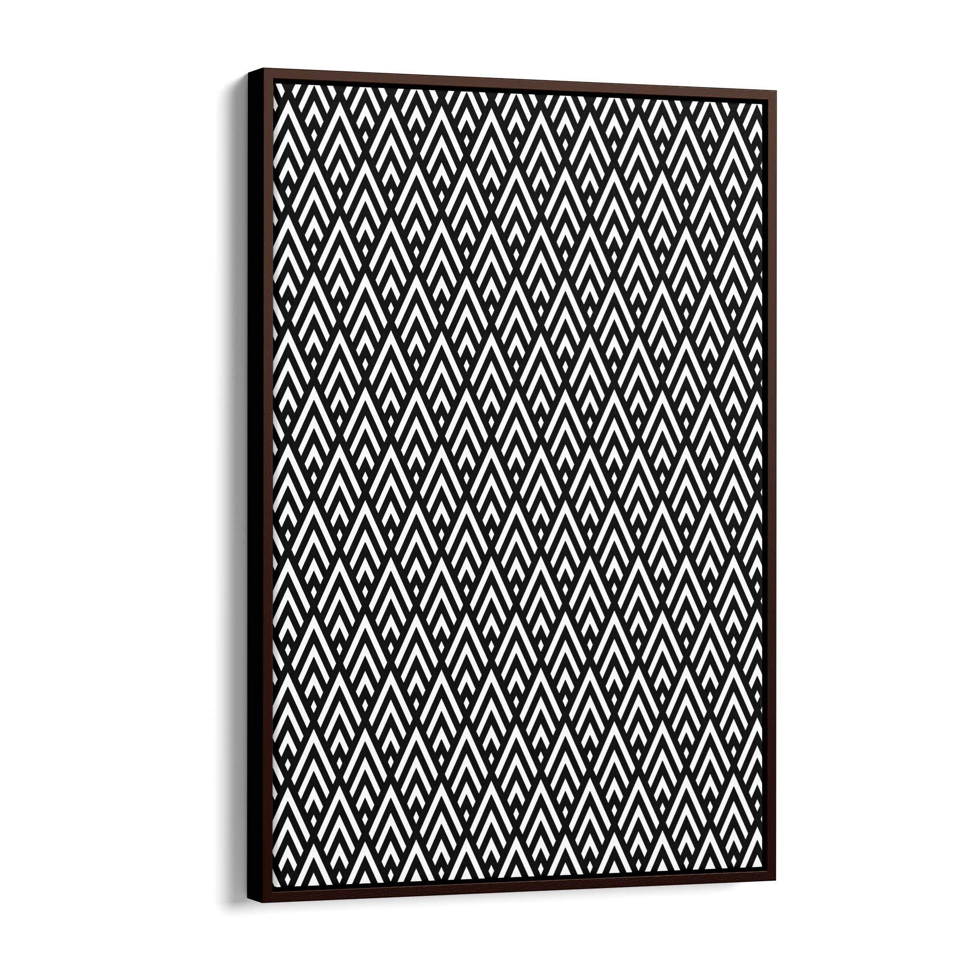 Geometric Pattern Abstract Black & White Wall Art #1 - The Affordable Art Company