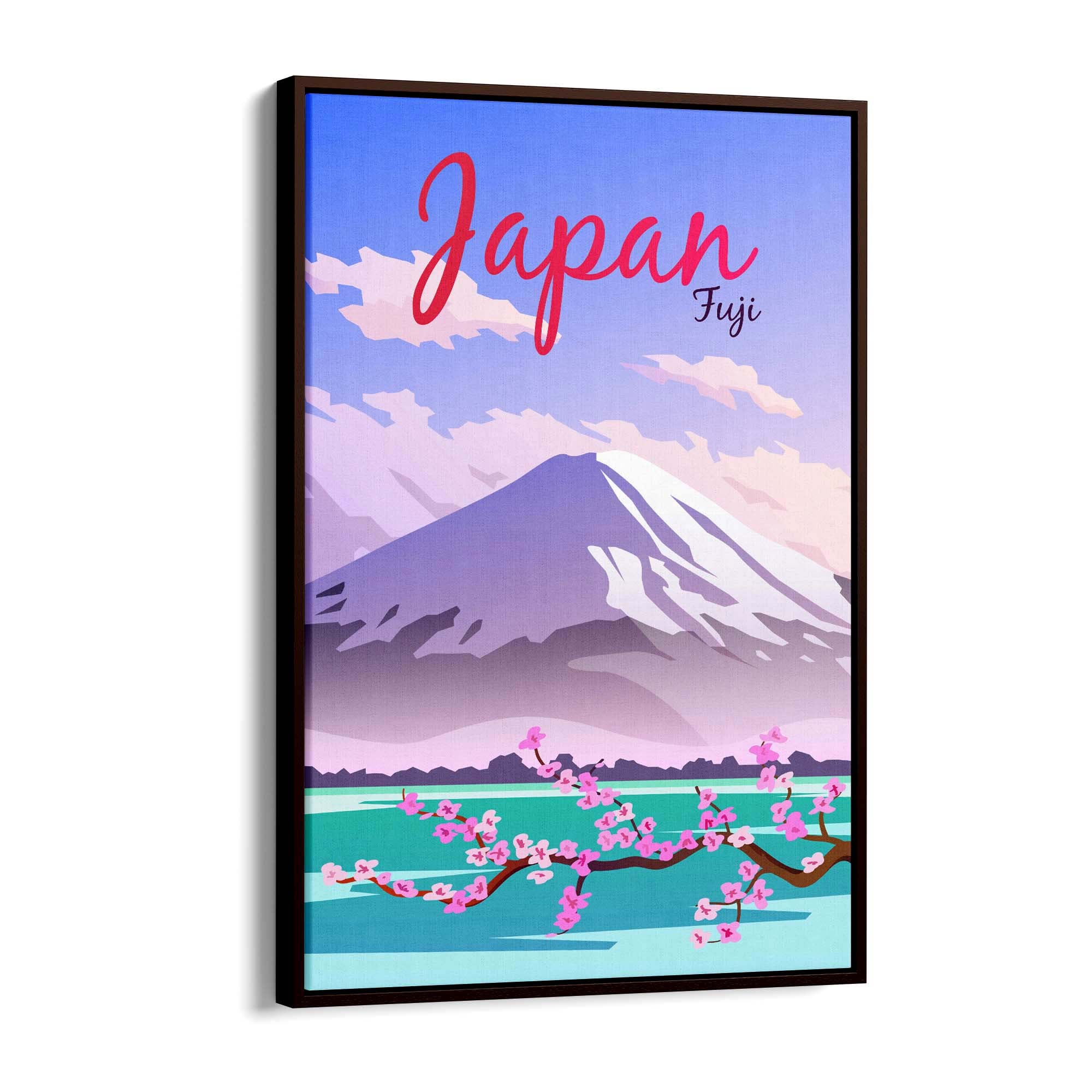 Retro Mount Fuji Japan Travel Vintage Wall Art - The Affordable Art Company