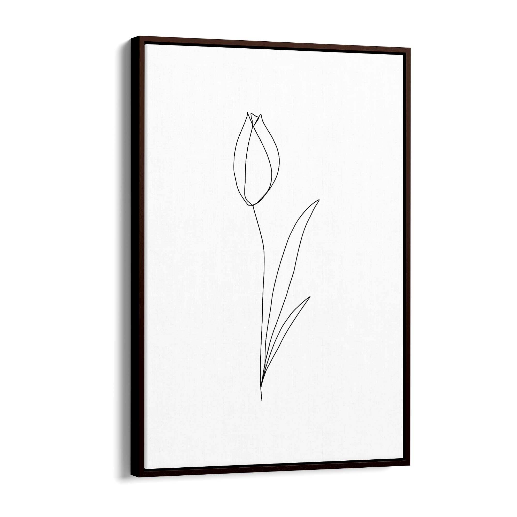 Minimal Tulip Flower Line Drawing Wall Art #1 - The Affordable Art Company