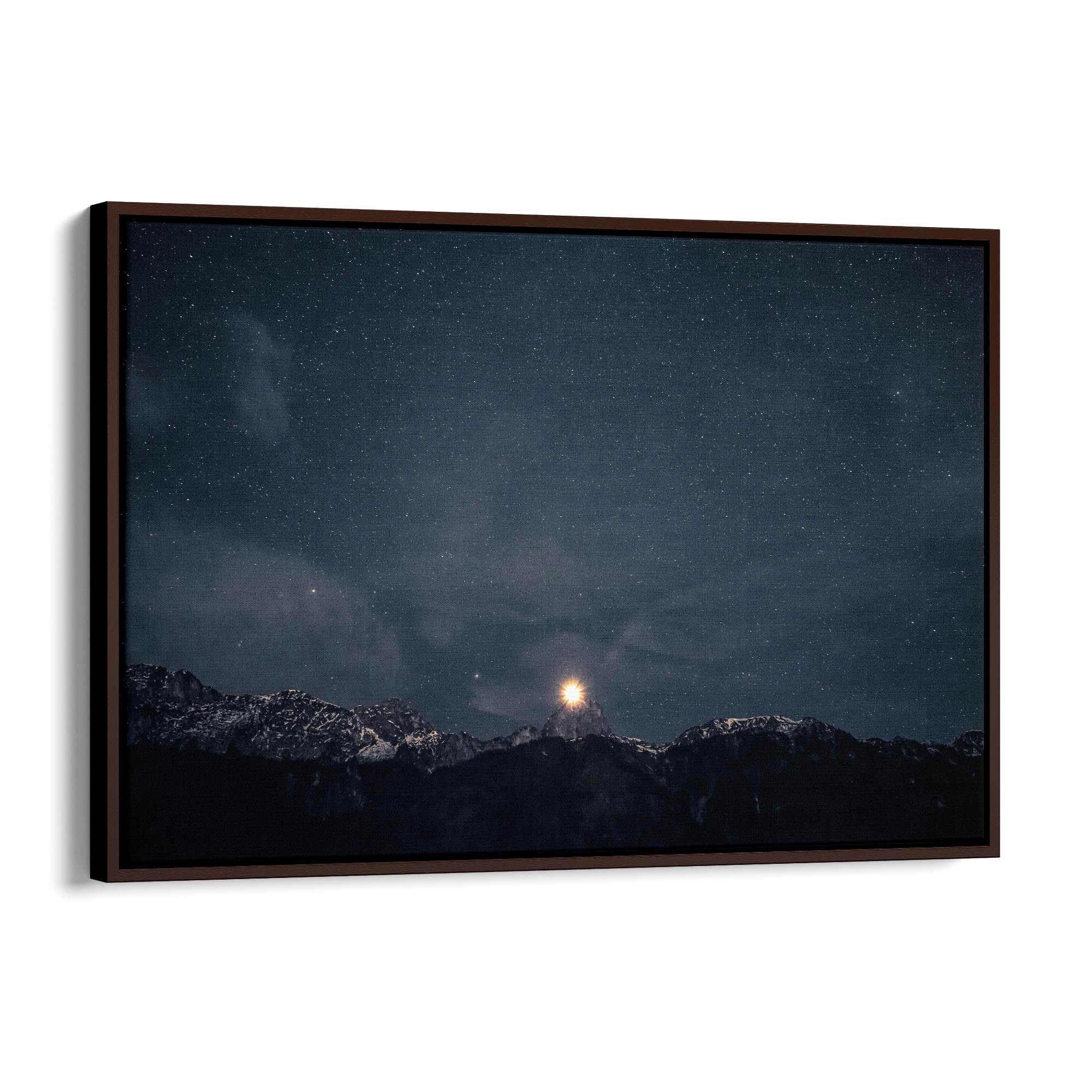 Starry Mountains Night Photograph Wall Art - The Affordable Art Company
