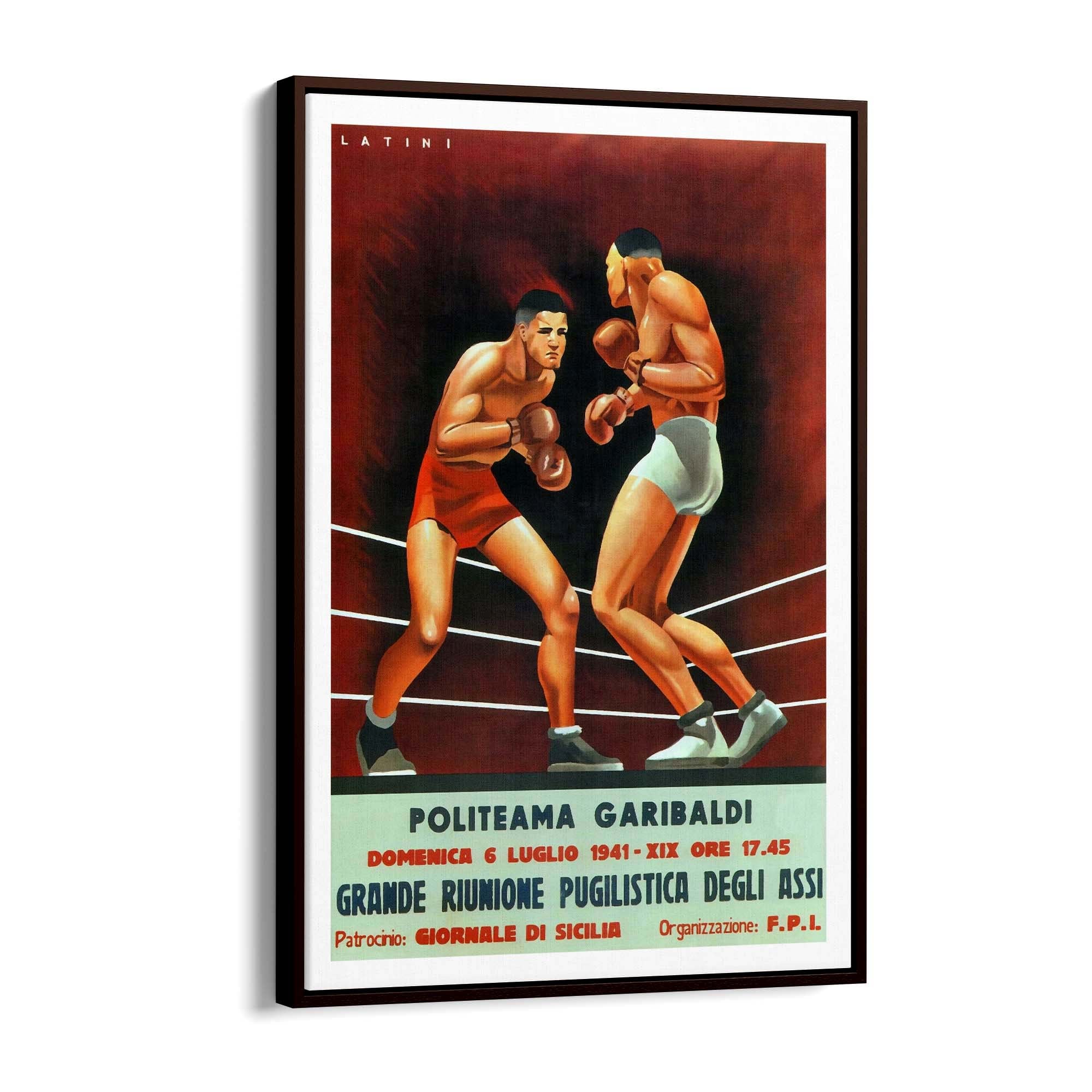Politeama Garibaldi Boxing Vintage Sports Advert Wall Art - The Affordable Art Company