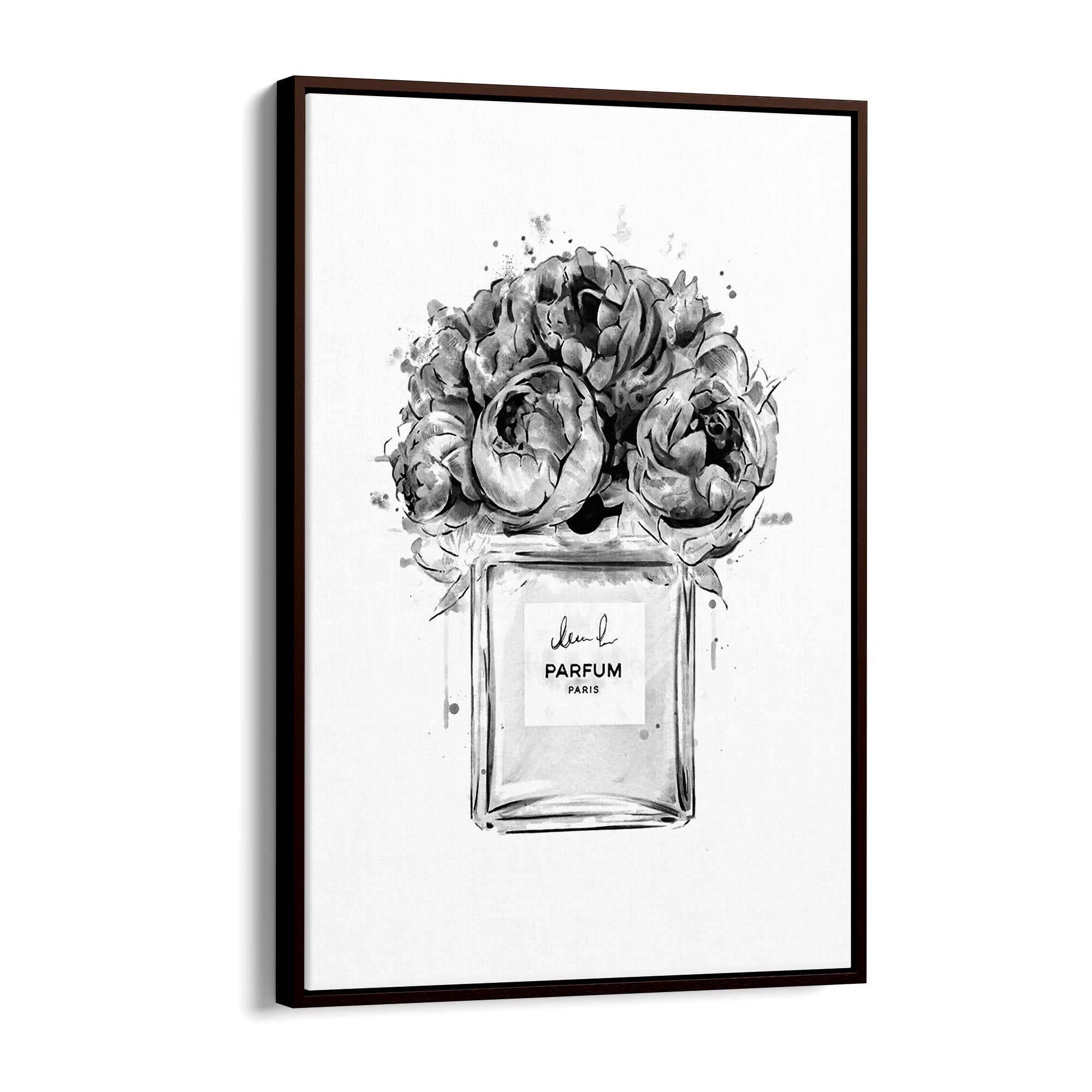 Black and White Perfume Bottle Fashion Wall Art - The Affordable Art Company