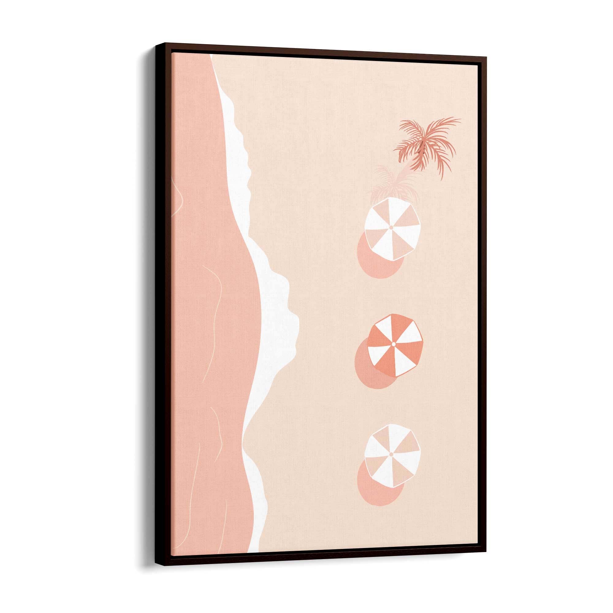 Minimal Beach Coastal Pink & Pastel Retro Wall Art - The Affordable Art Company