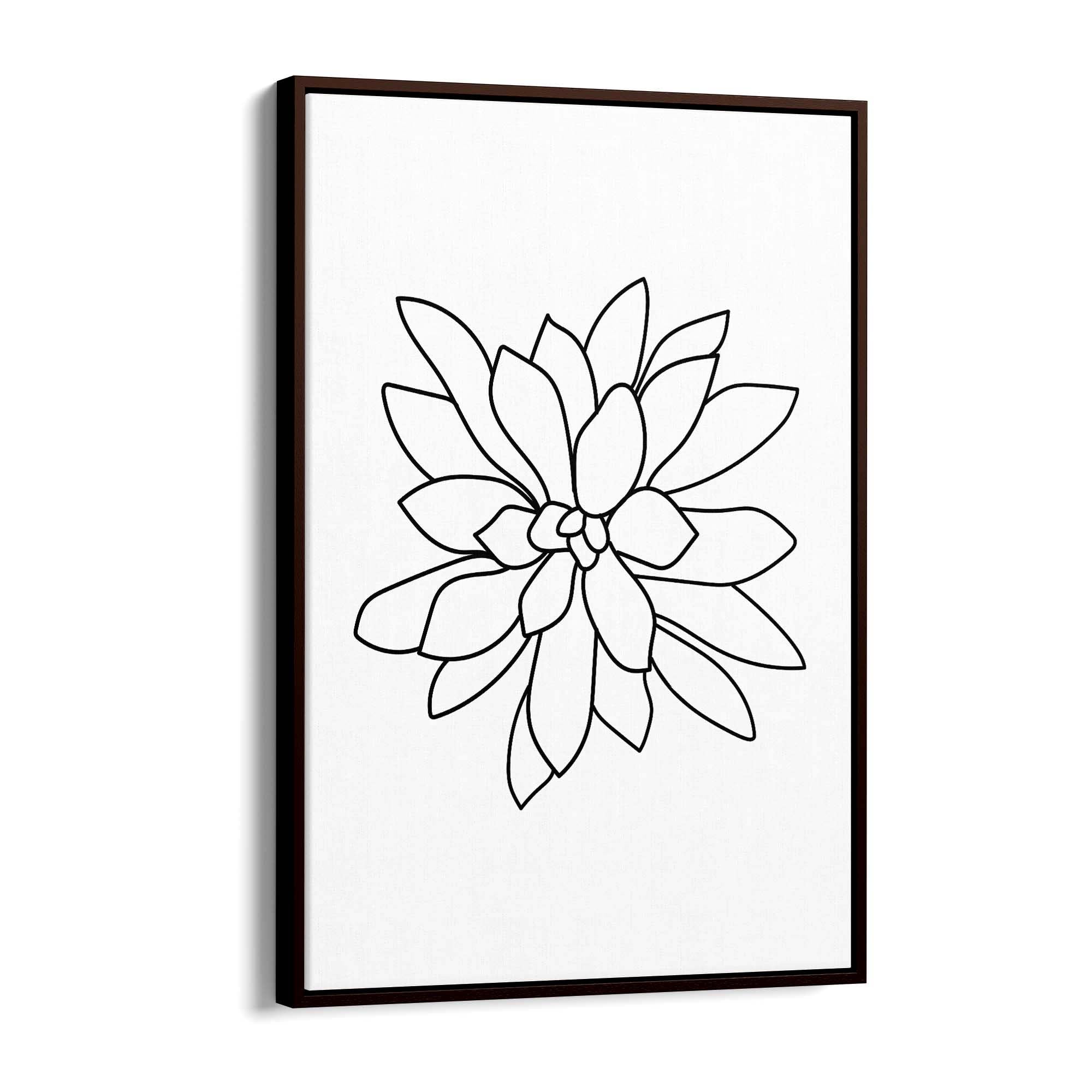 Minimal Flower Line Drawing Abstract Wall Art #5 - The Affordable Art Company