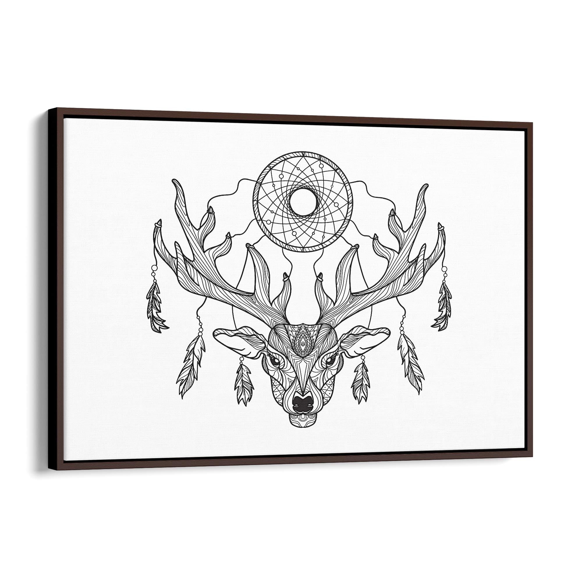 Dream Catcher Deer Drawing Bedroom Wall Art - The Affordable Art Company
