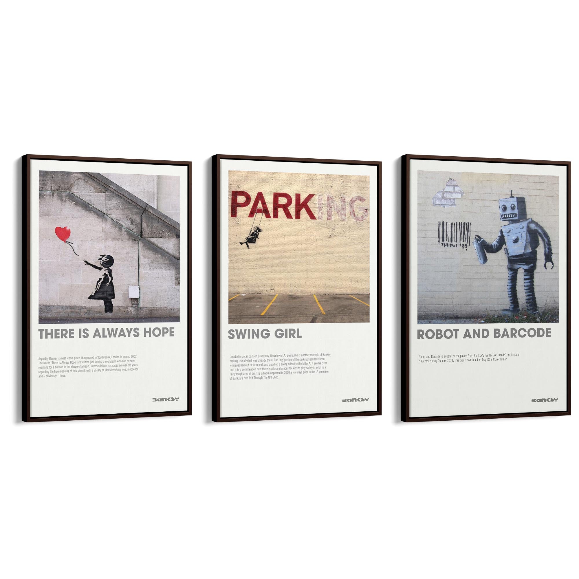 Set of Banksy Graffiti Urban Man Cave Wall Art - The Affordable Art Company