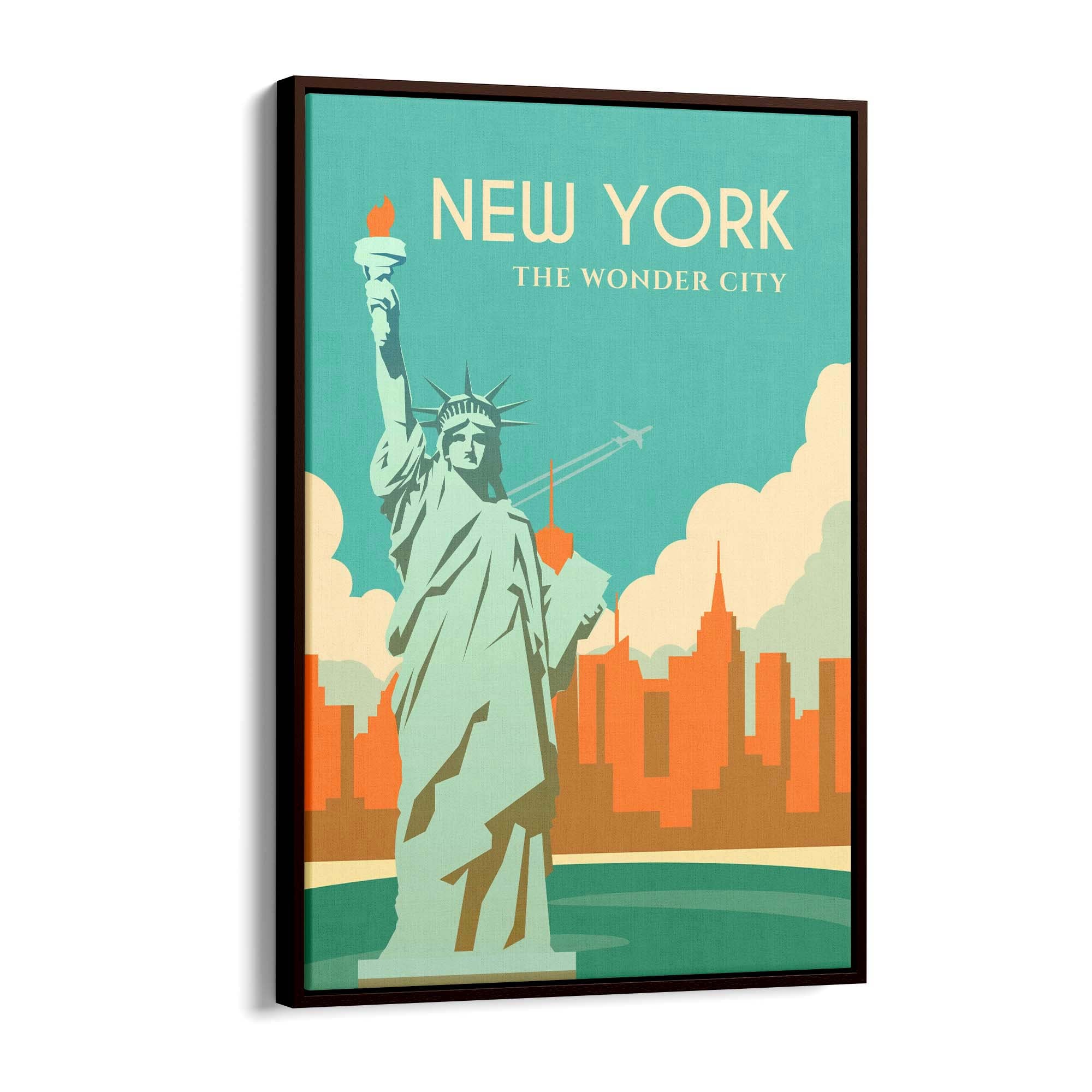 Retro New York USA Vintage Travel Wall Art - The Affordable Art Company