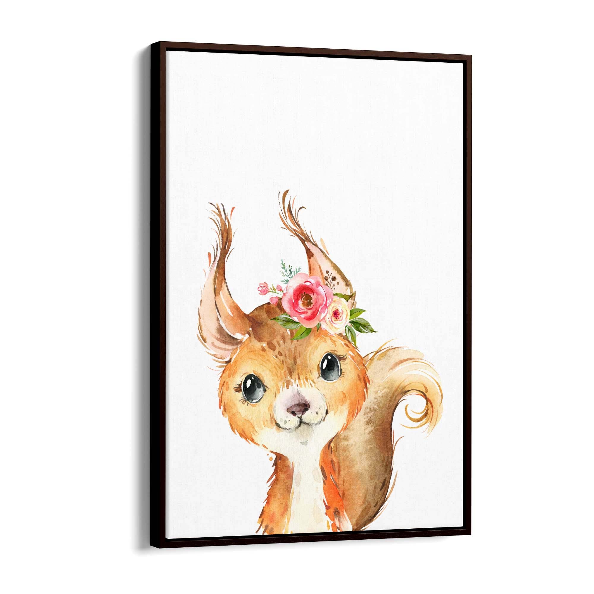Cute Baby Squirrel Nursery Animal Gift Wall Art - The Affordable Art Company