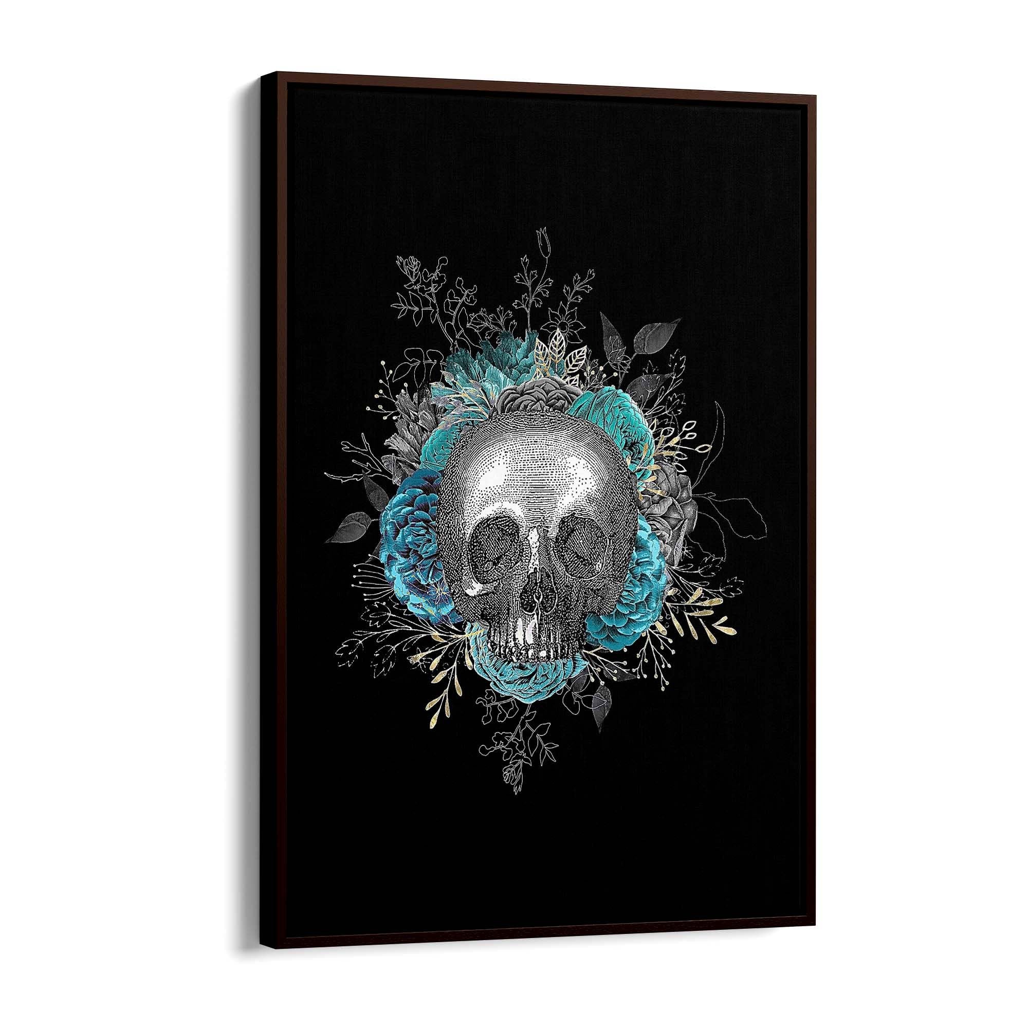 Vintage Skull Black Gothic Fashion Wall Art - The Affordable Art Company