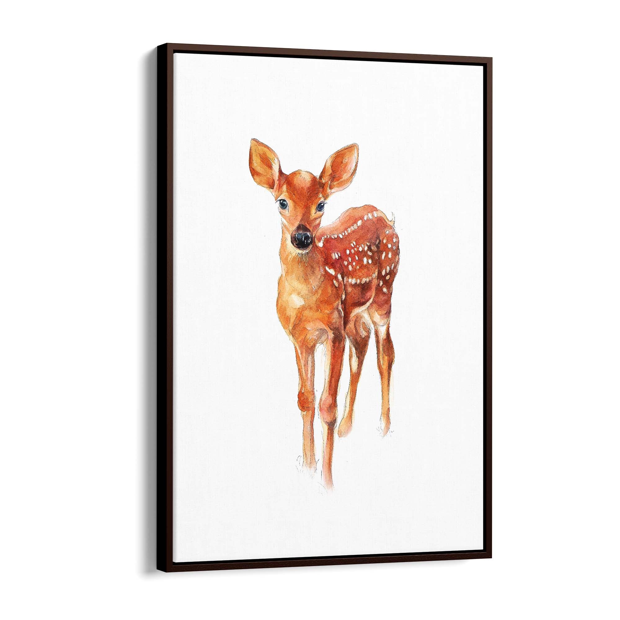 Watercolour Deer Painting Animal Nursery Wall Art - The Affordable Art Company