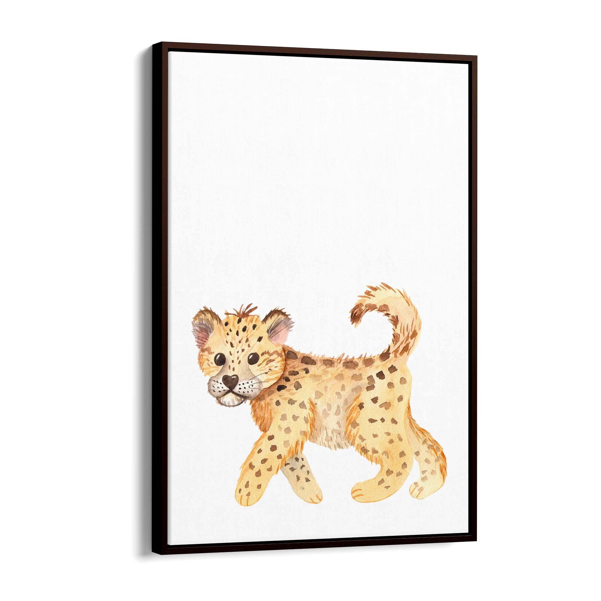 Cartoon Leopard Cute Nursery Baby Animal Art #1 - The Affordable Art Company