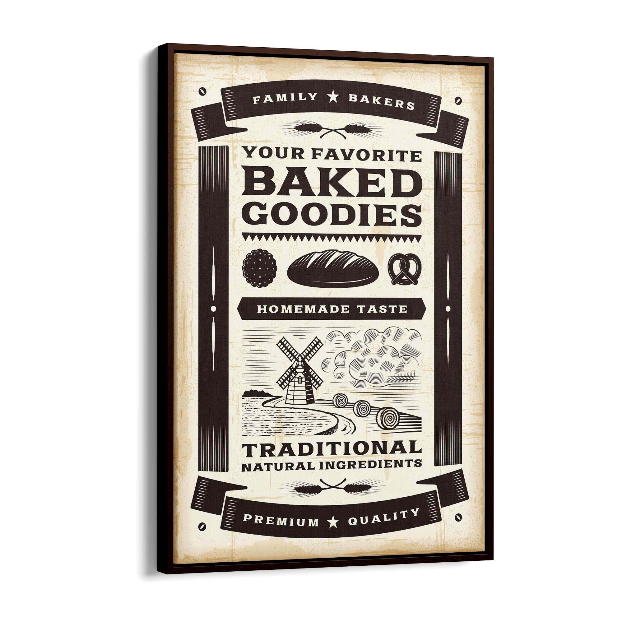 Vintage Bakery Farmhouse Kitchen Cafe Wall Art - The Affordable Art Company