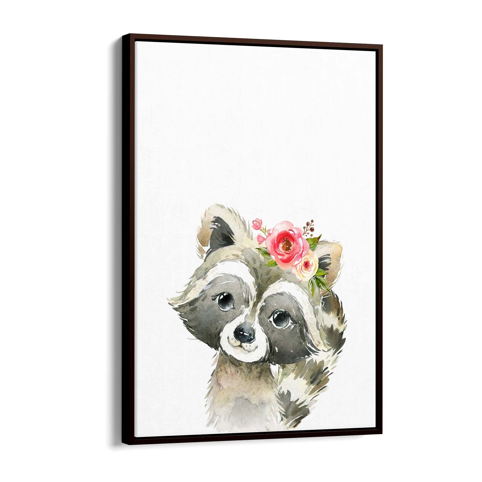 Cute Baby Raccoon Nursery Animal Gift Wall Art - The Affordable Art Company