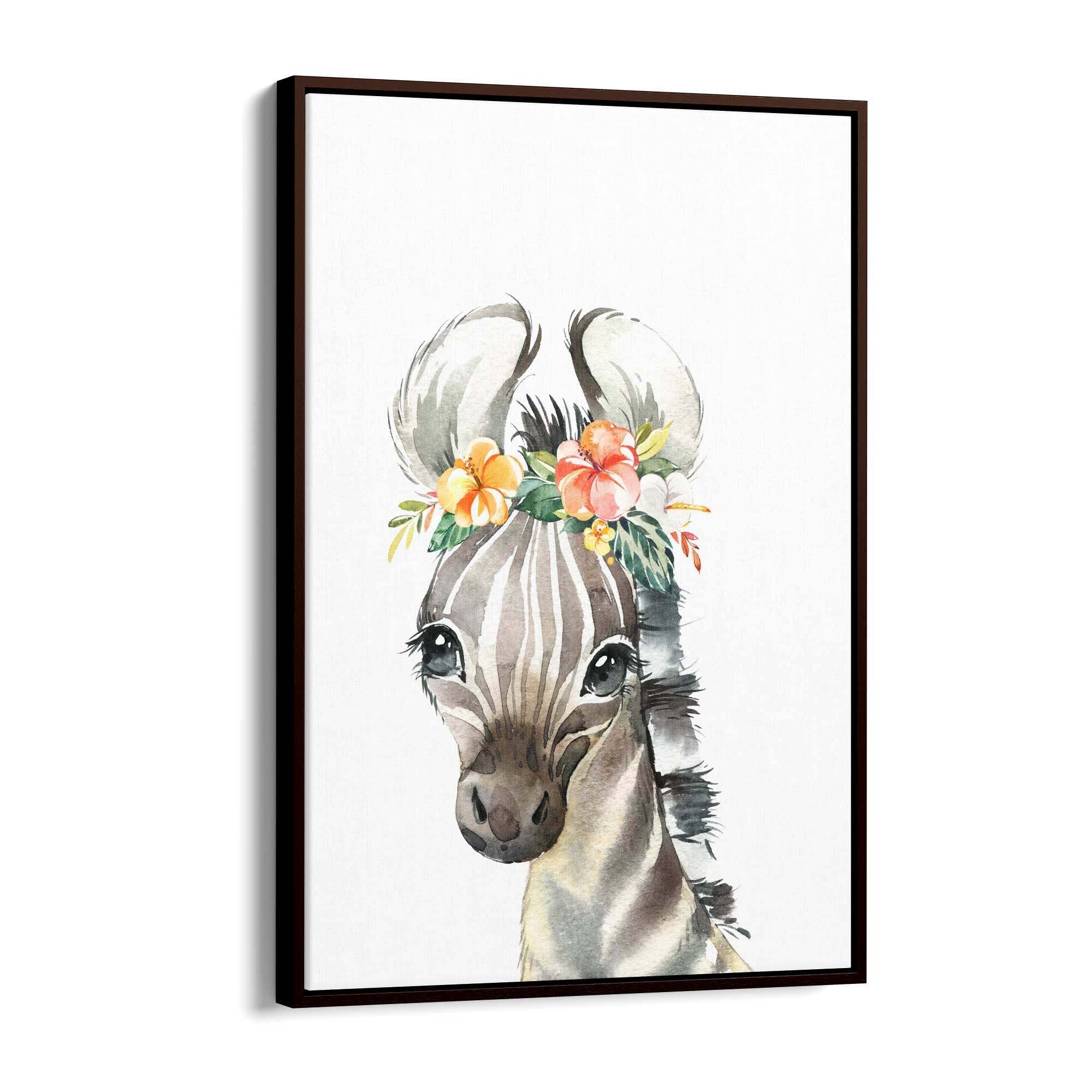 Cute Baby Zebra Nursery Animal Gift Wall Art - The Affordable Art Company