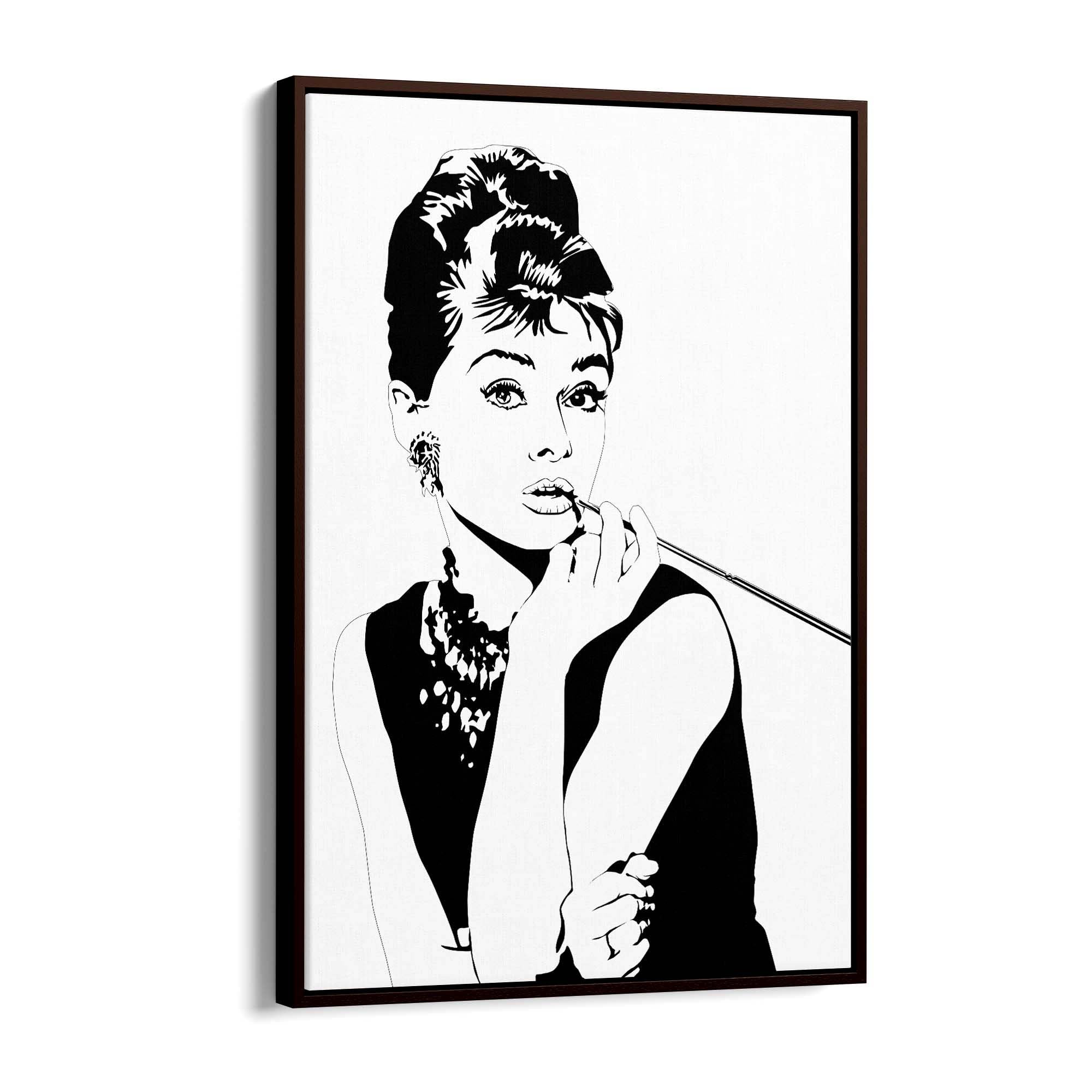 Audrey Hepburn Fashion Minimal Bedroom Wall Art #1 - The Affordable Art Company