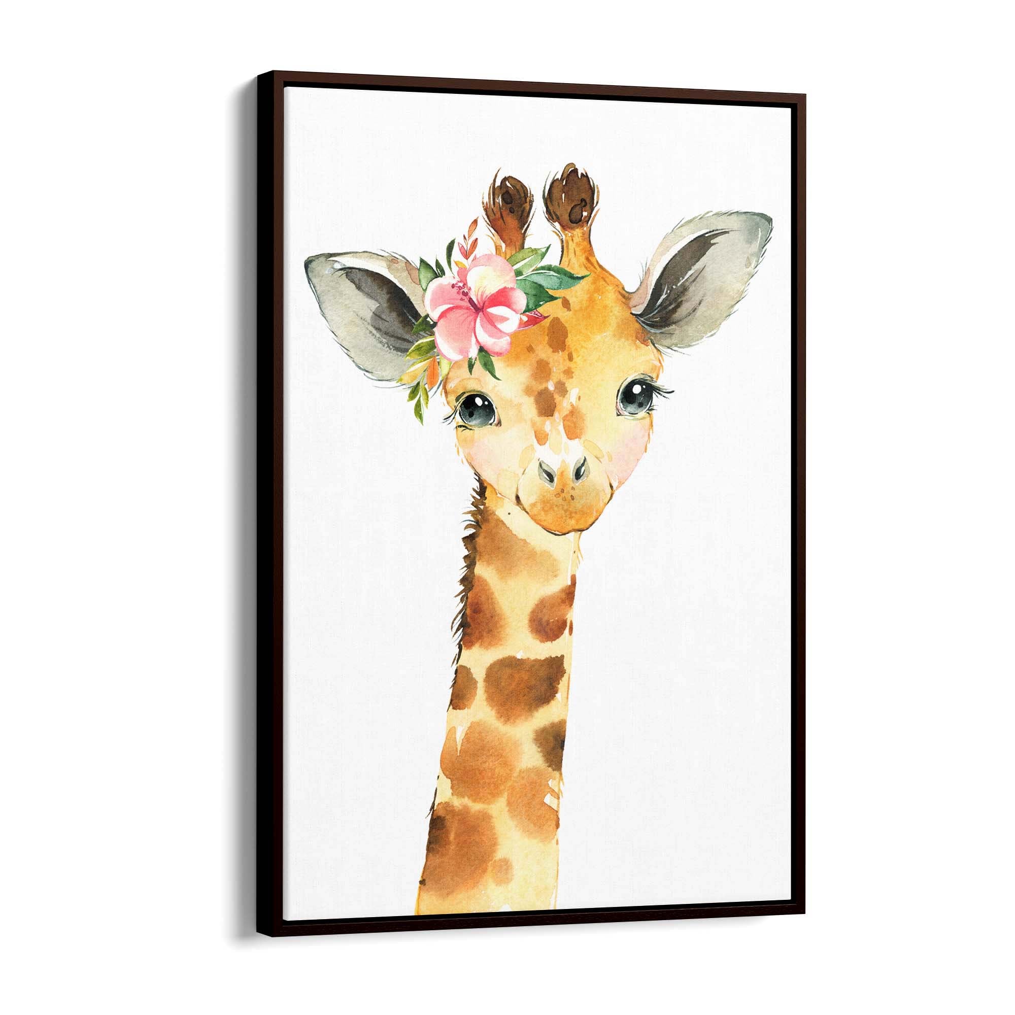 Cute Baby Giraffe Nursery Animal Gift Wall Art - The Affordable Art Company