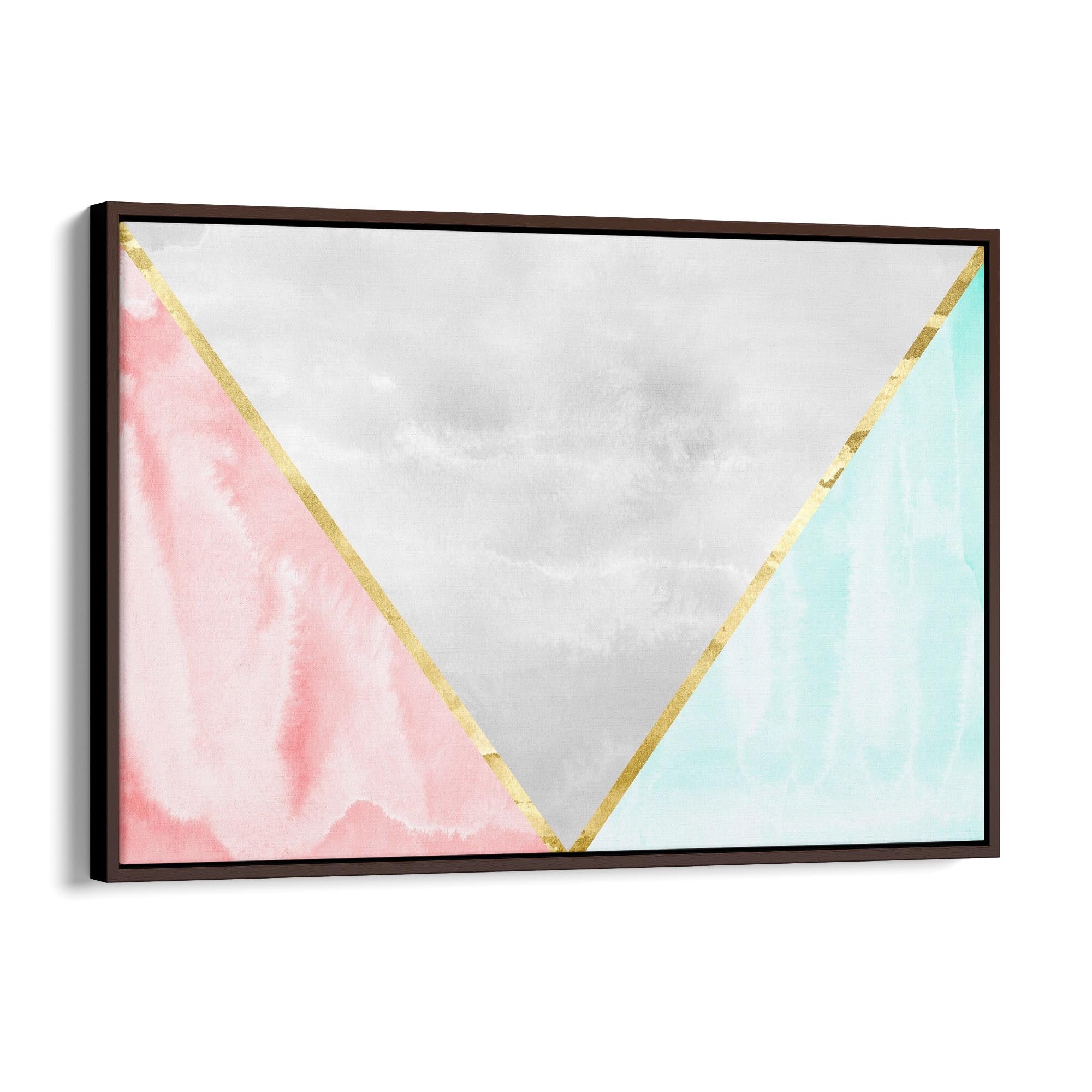 Abstract Pink and Blue Geometric Minimal Wall Art - The Affordable Art Company